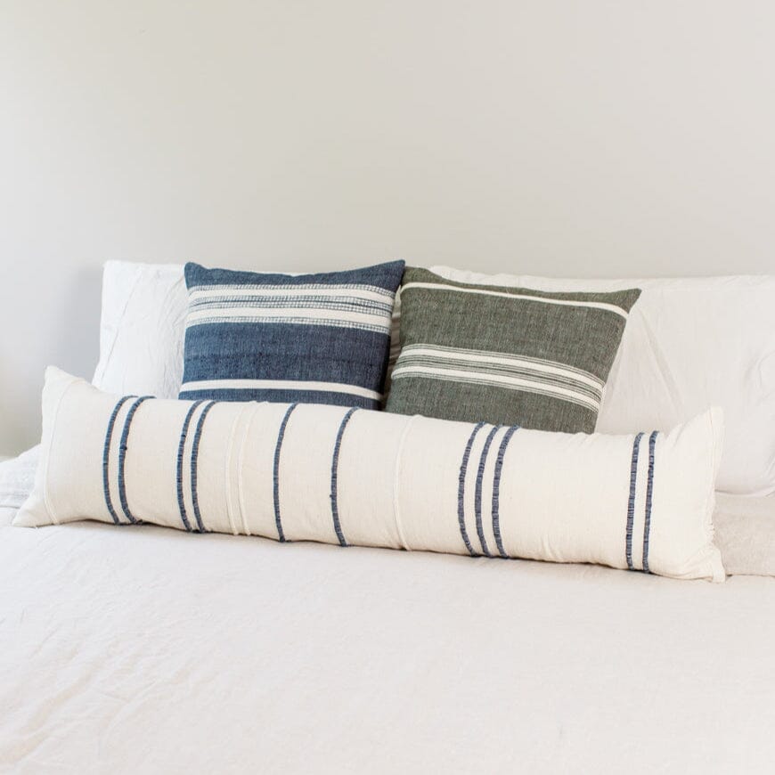 12 x 48" Ribbons Lumbar Pillow - Navy by Creative Women