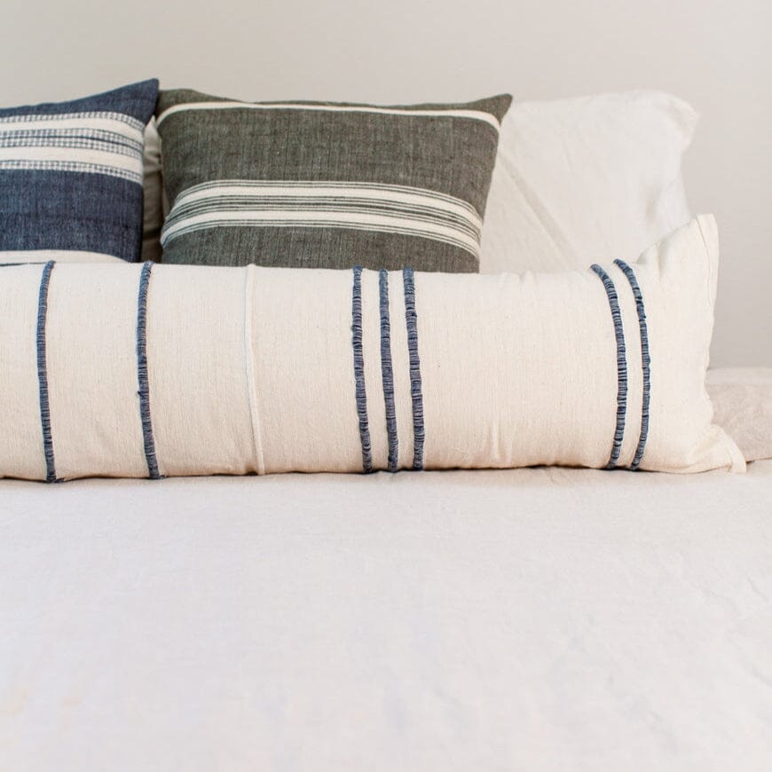 12 x 48" Ribbons Lumbar Pillow - Navy by Creative Women - Image 3