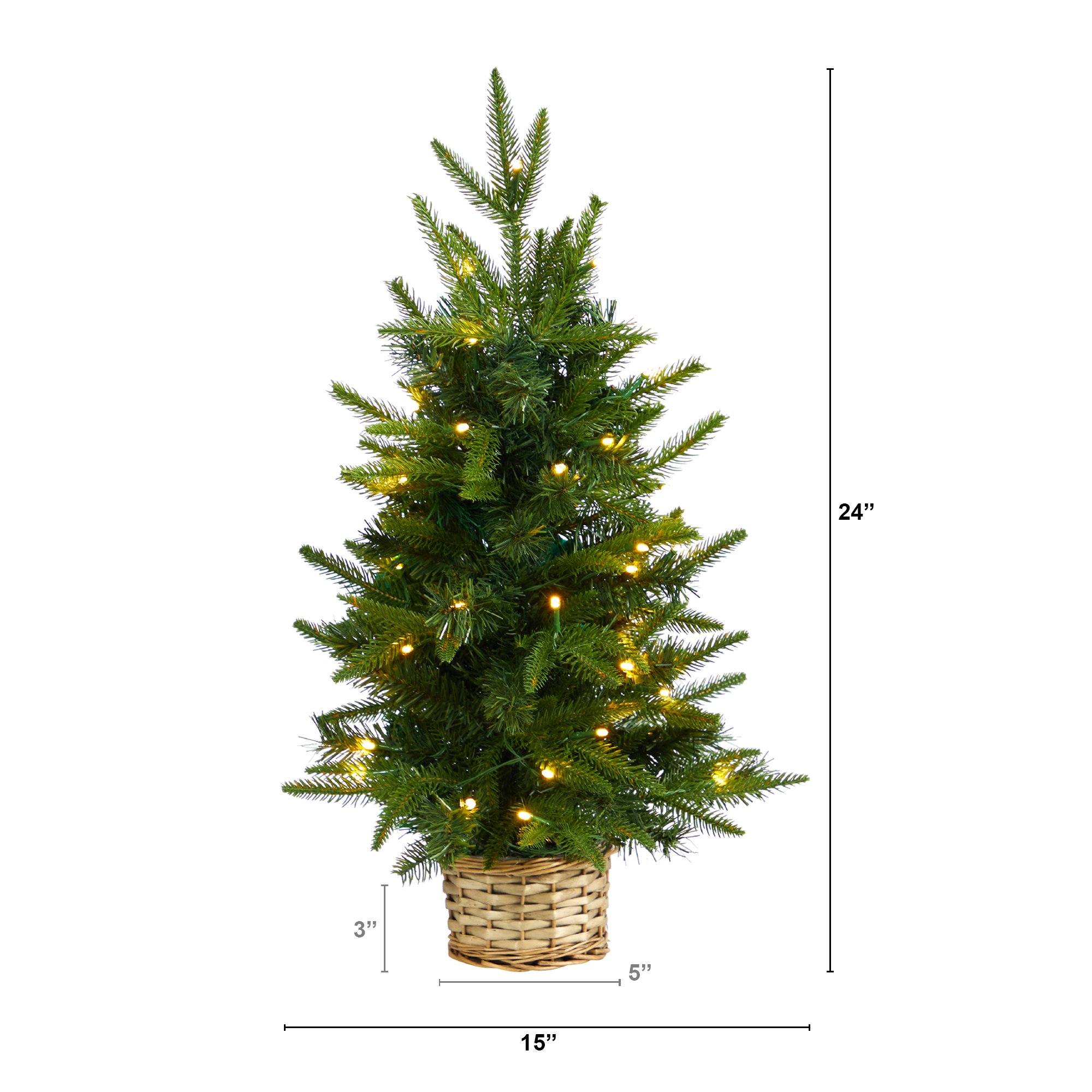 2’ Pre-Lit Artificial Christmas Tree by Nearly Natural - Image 3