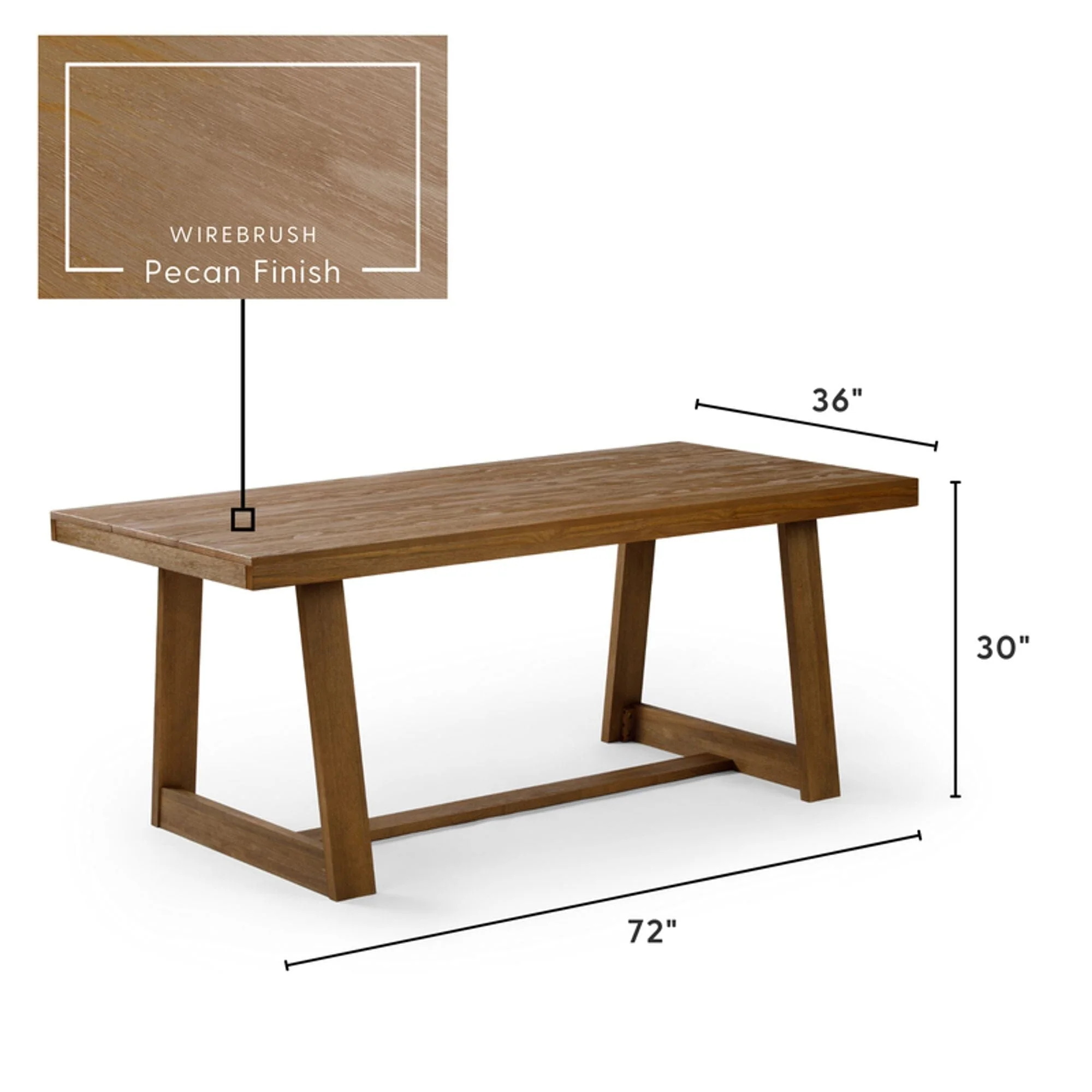 72" Classic Solid Wood Dining Table Set + 6 Chairs - Image 10