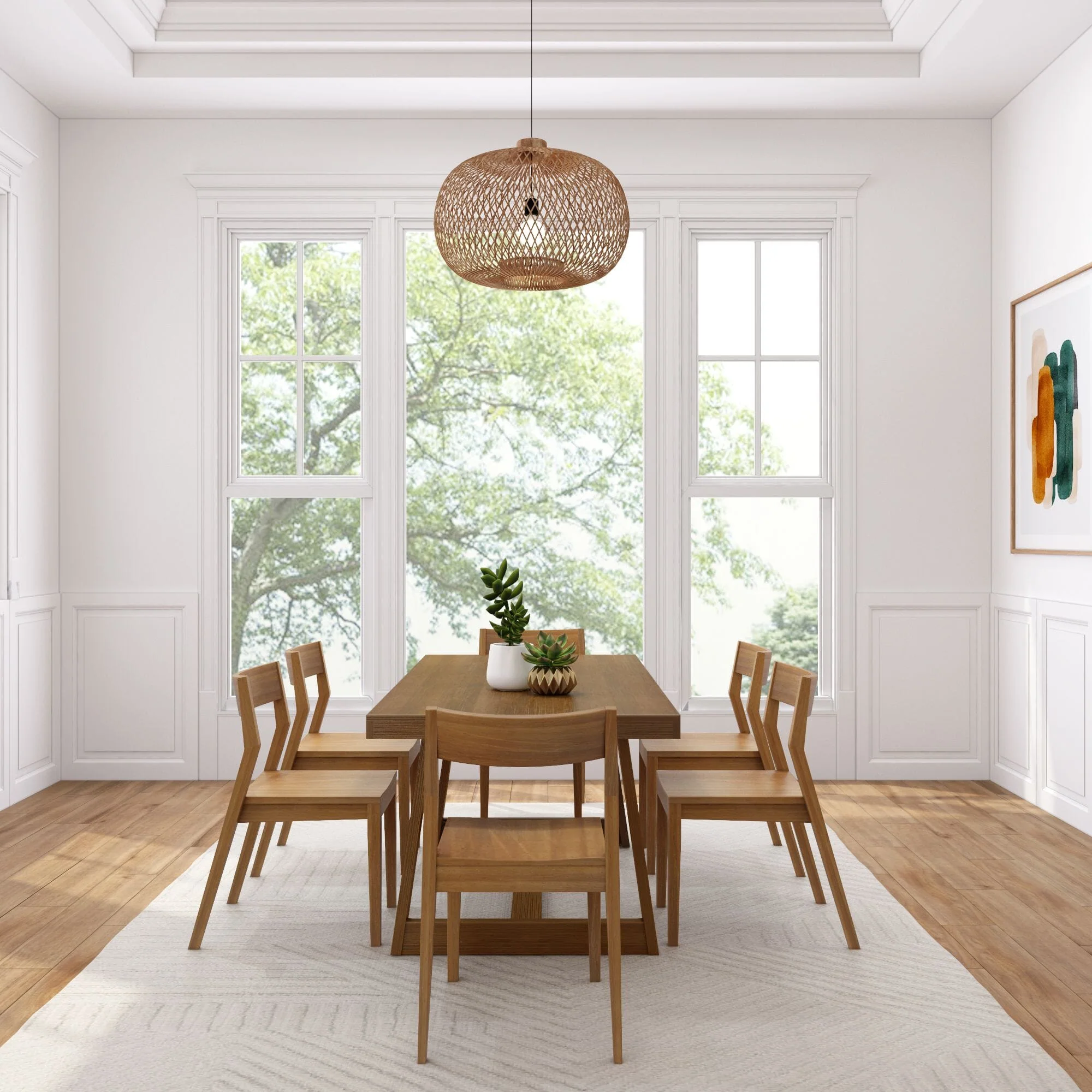 72" Classic Solid Wood Dining Table Set + 6 Chairs - Image 18