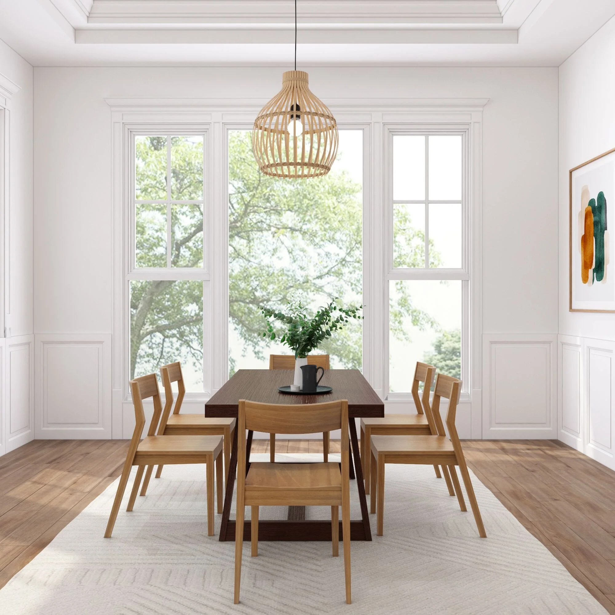 72" Classic Solid Wood Dining Table Set + 6 Chairs - Image 19