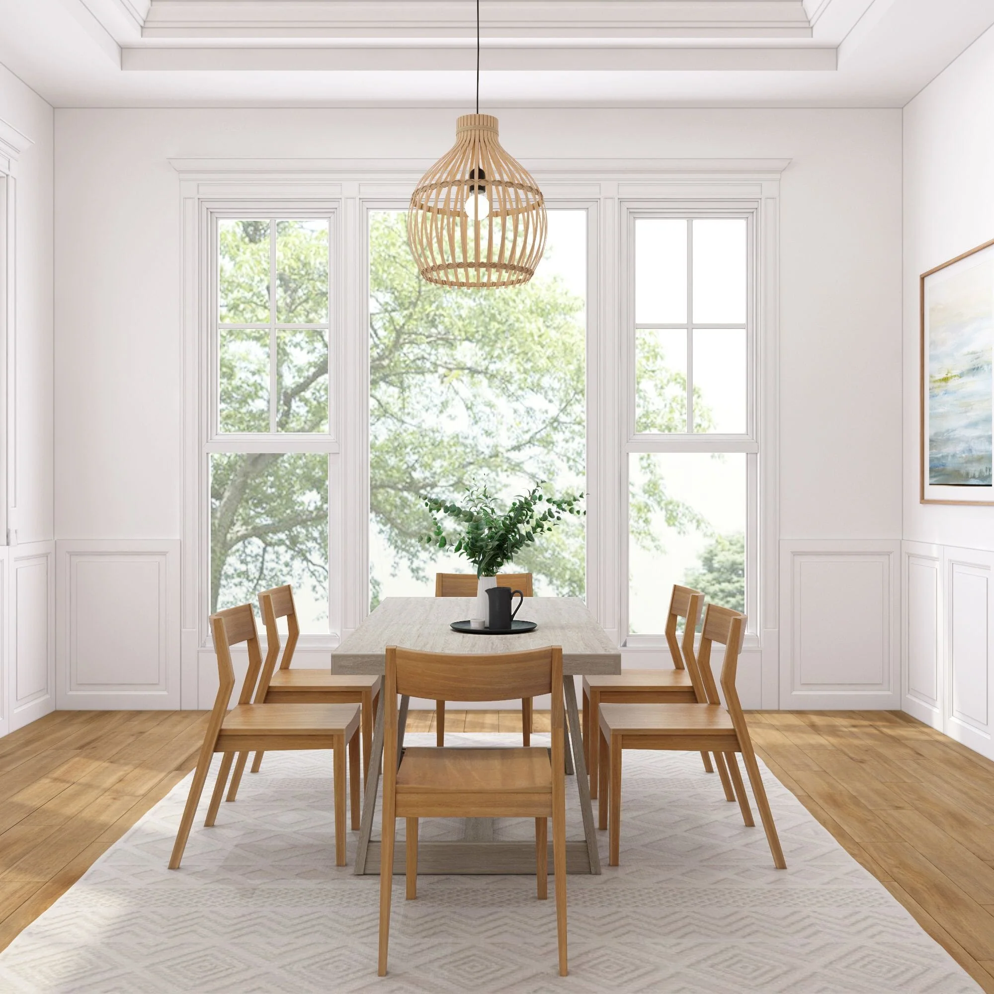 72" Classic Solid Wood Dining Table Set + 6 Chairs - Image 20