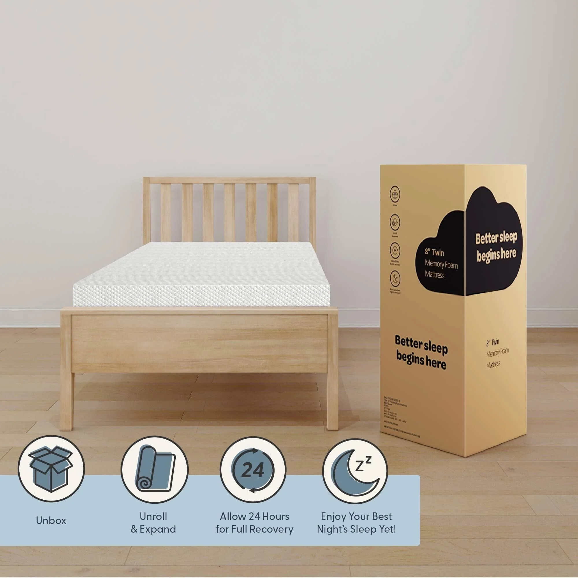 8 Inch Twin Comfort Memory Foam Mattress - Image 10