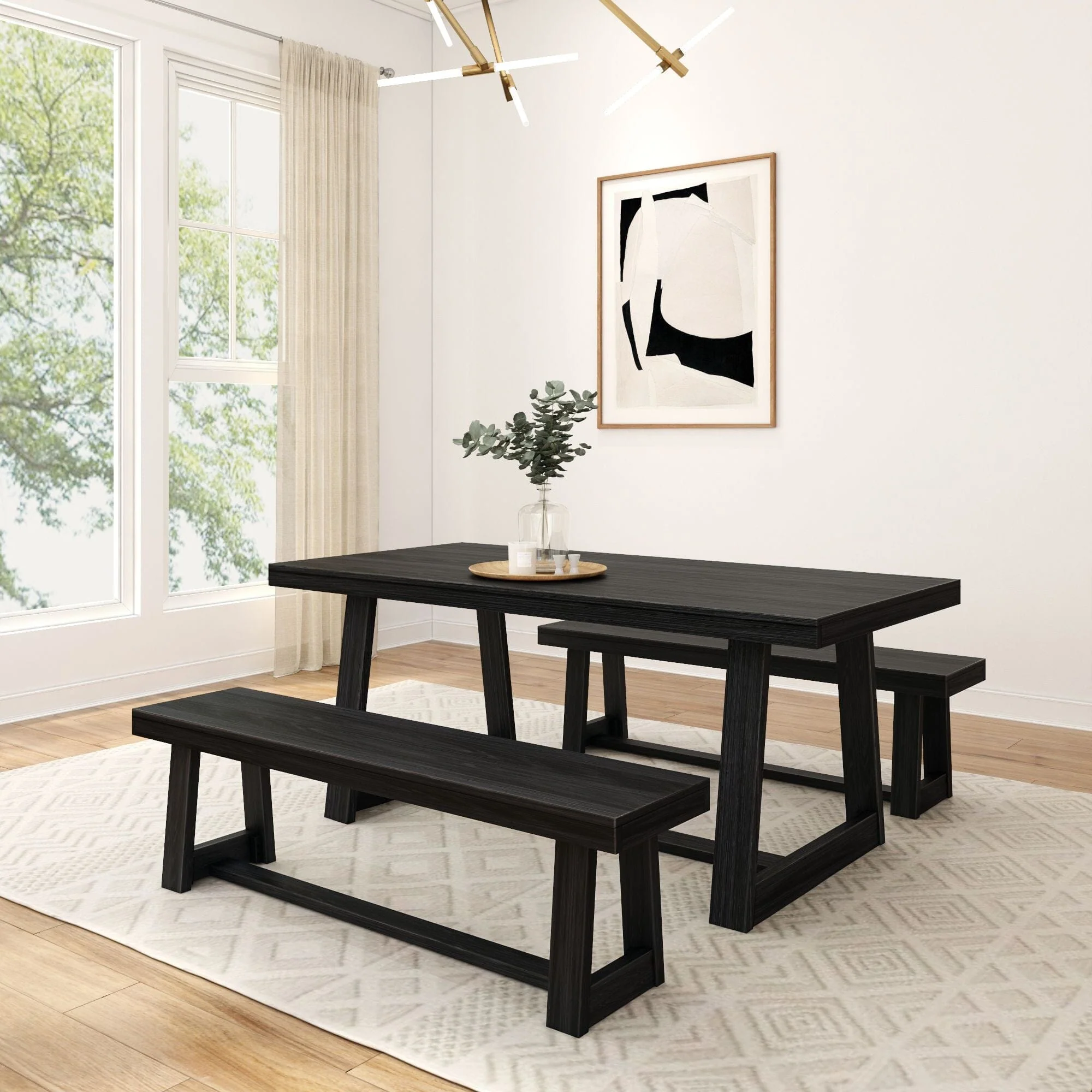 Classic Dining Set with Benches - 72" - Image 4