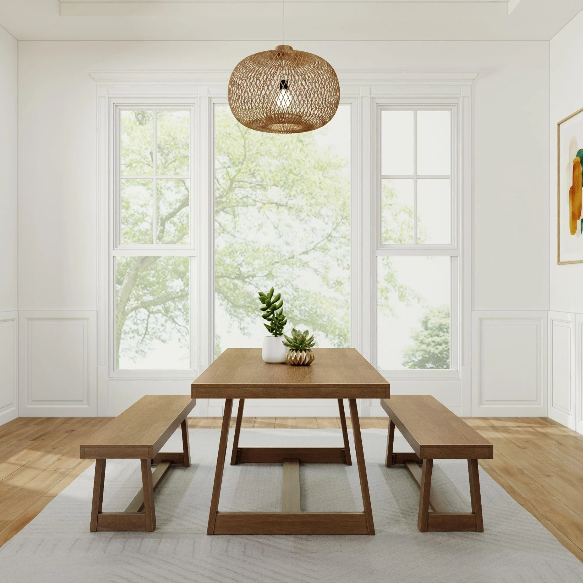 Classic Dining Set with Benches - 72" - Image 6