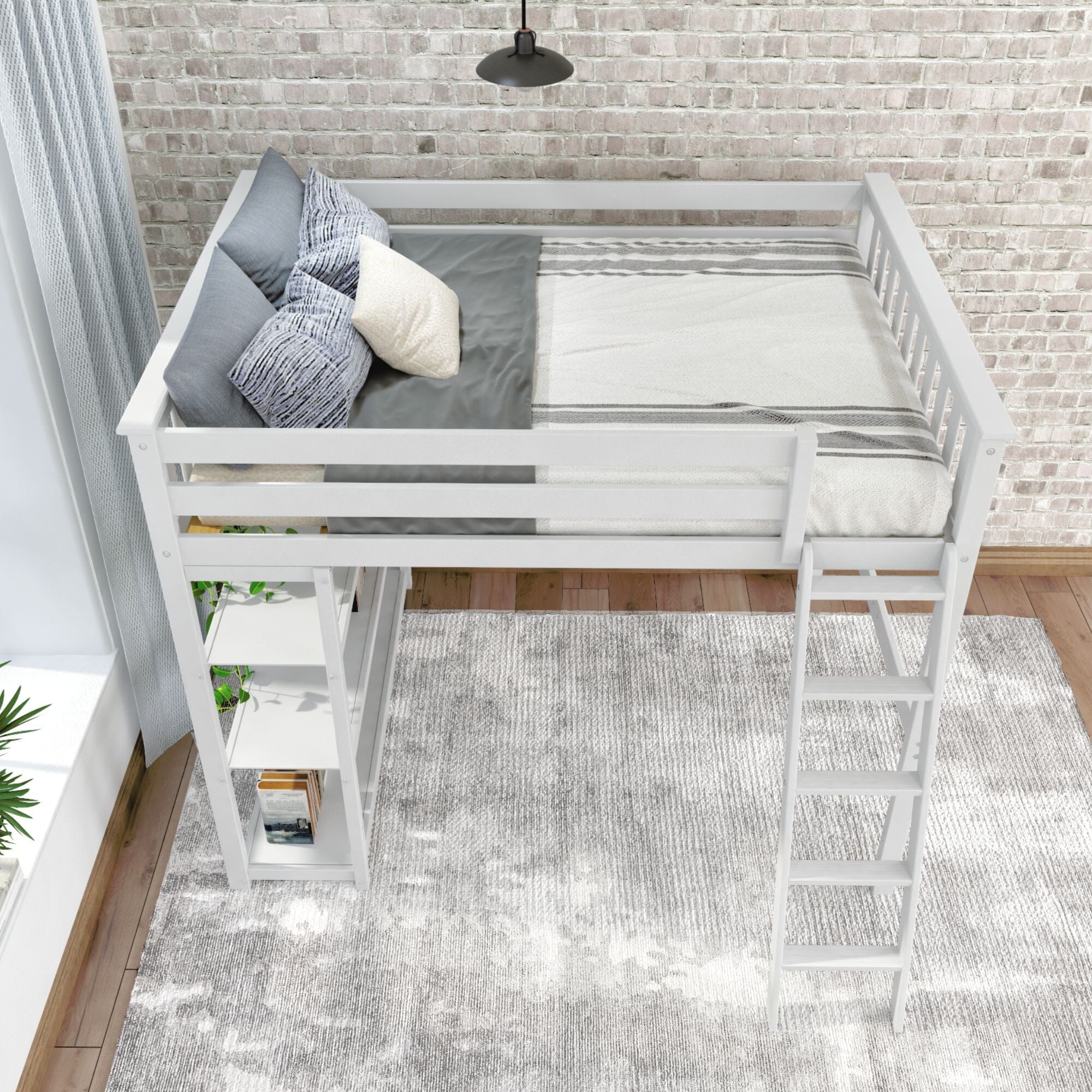 Classic Loft Bed With Bookcase - Full - Image 5