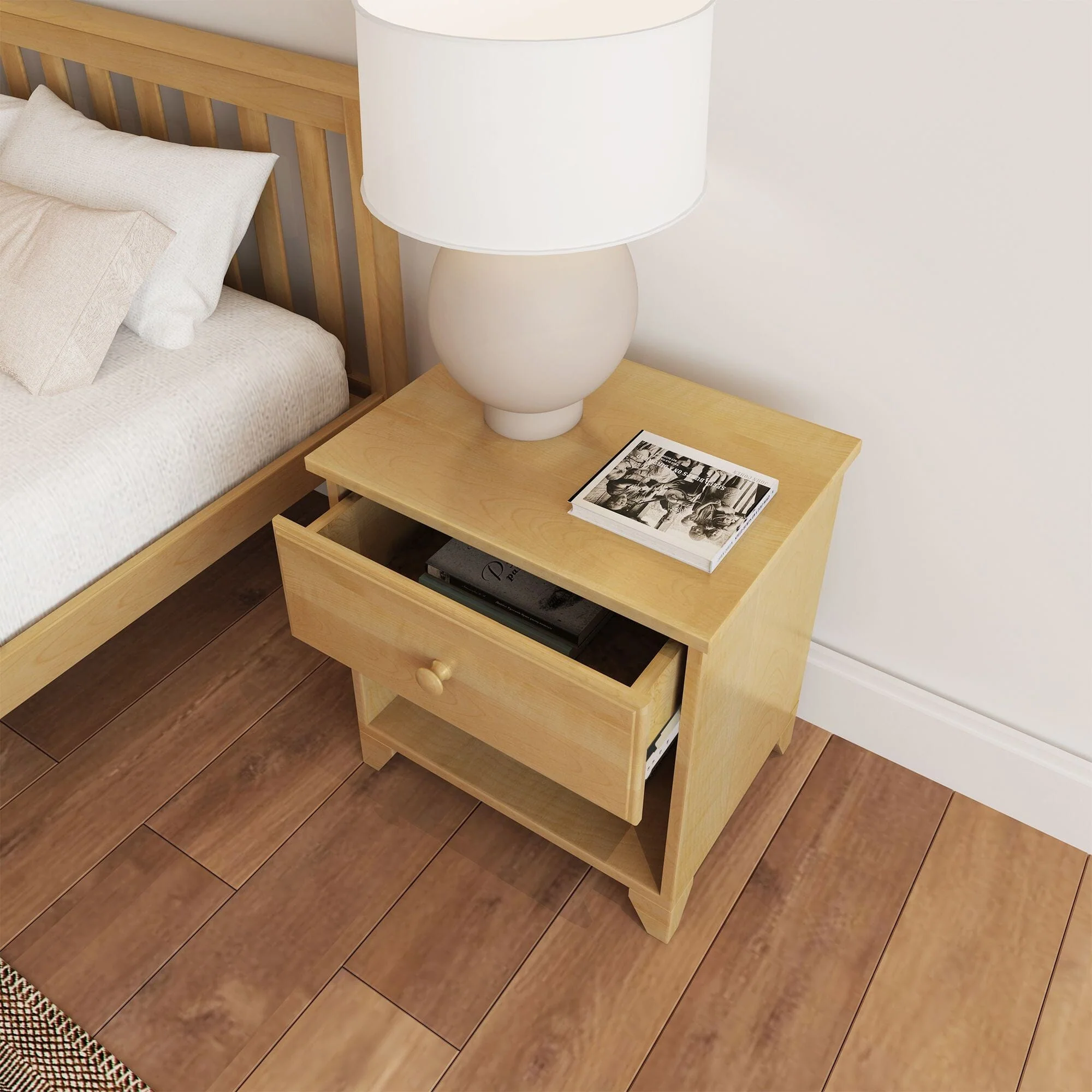 Classic Nightstand with Shelf - Image 14