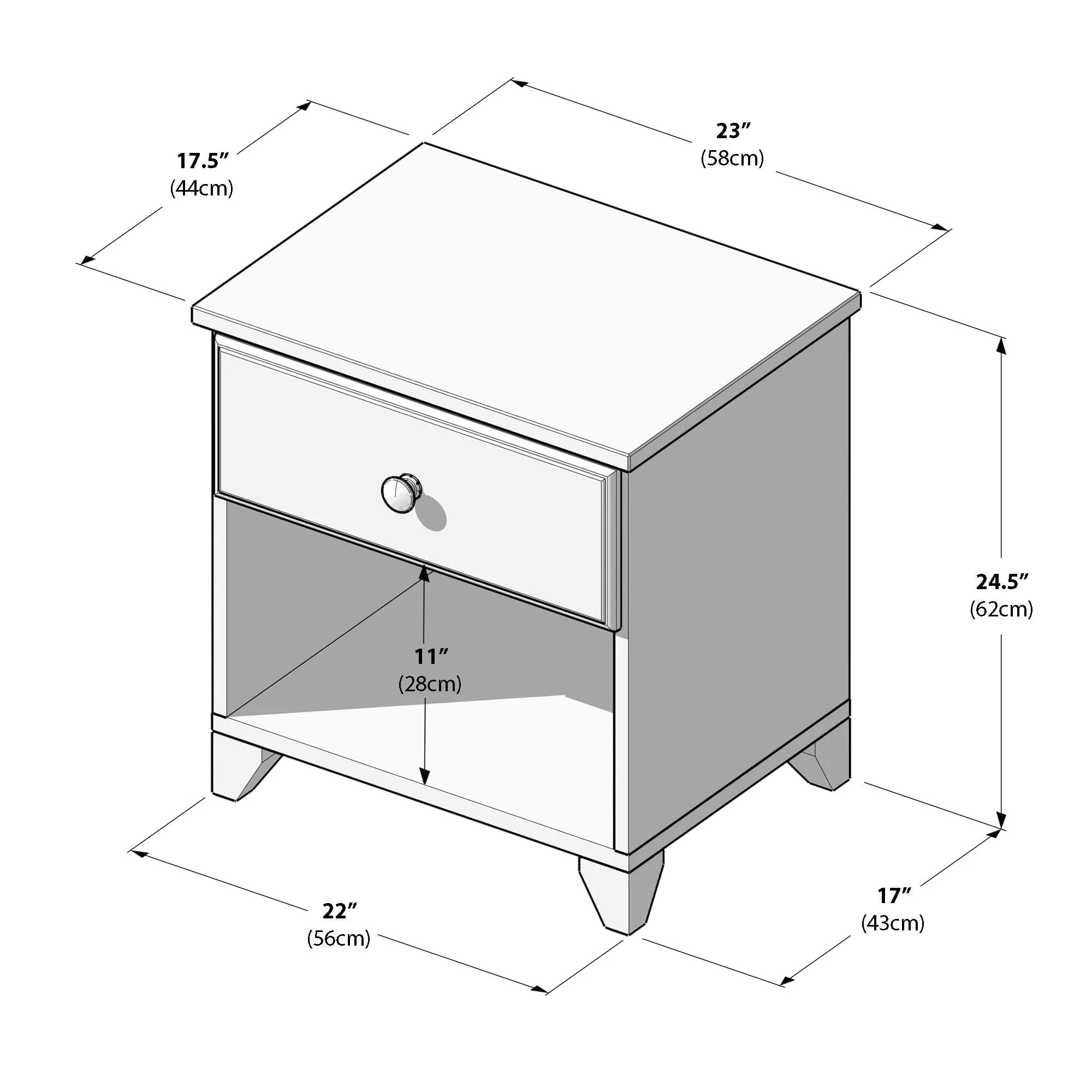 Classic Nightstand with Shelf - Image 20