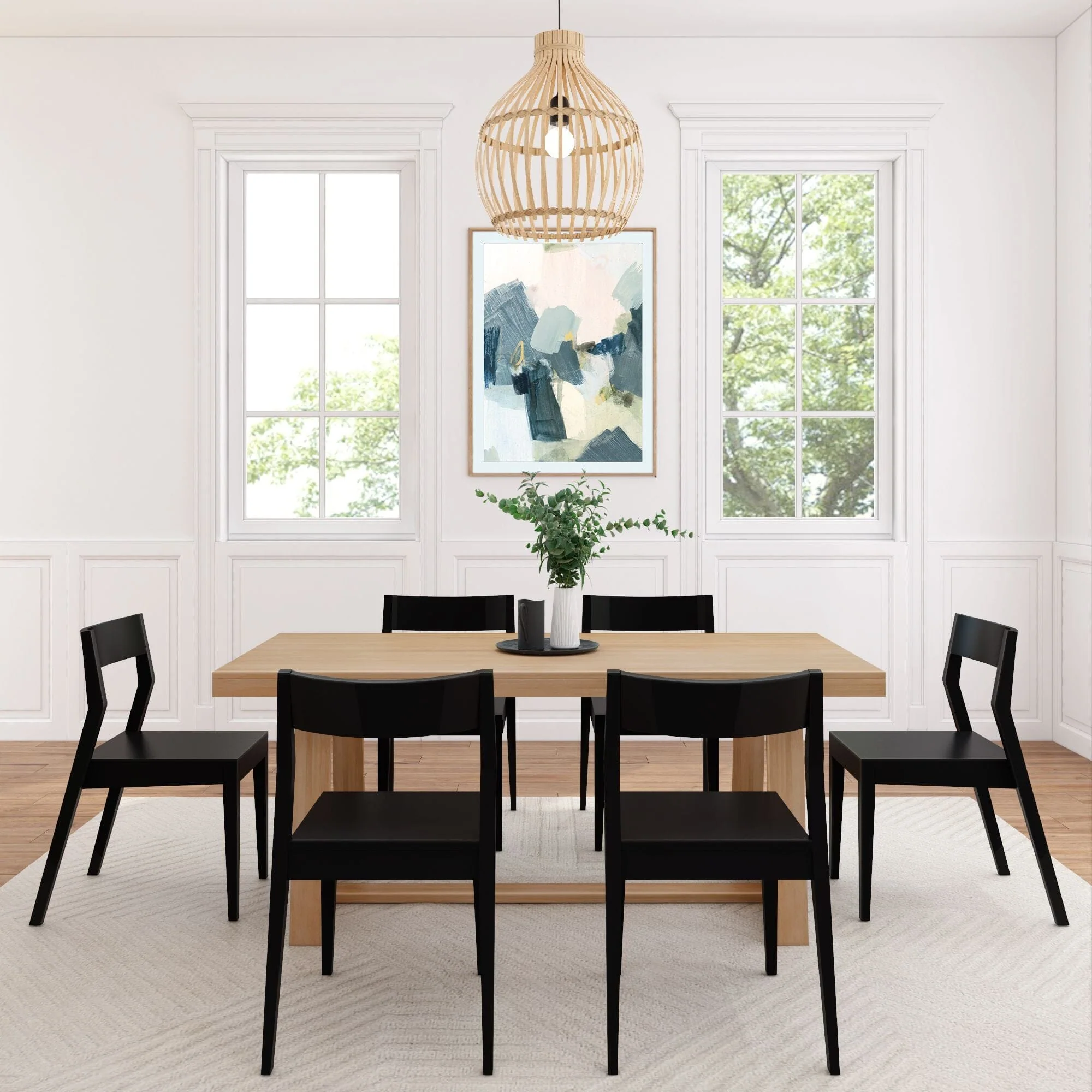 Classic Dining Set with Black Chairs - 72" - Image 6
