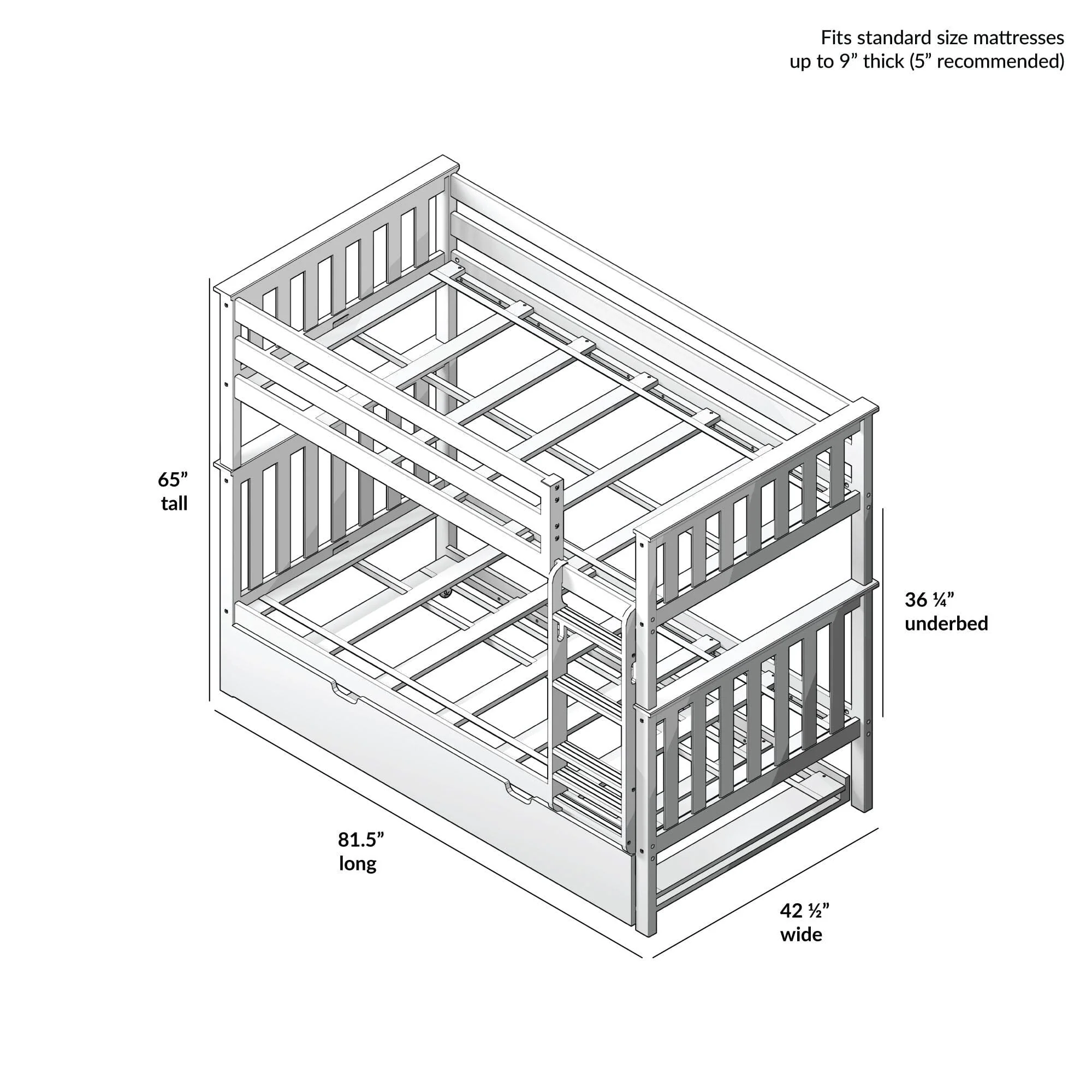 Classic Twin over Twin Bunk Bed + Trundle - Image 31