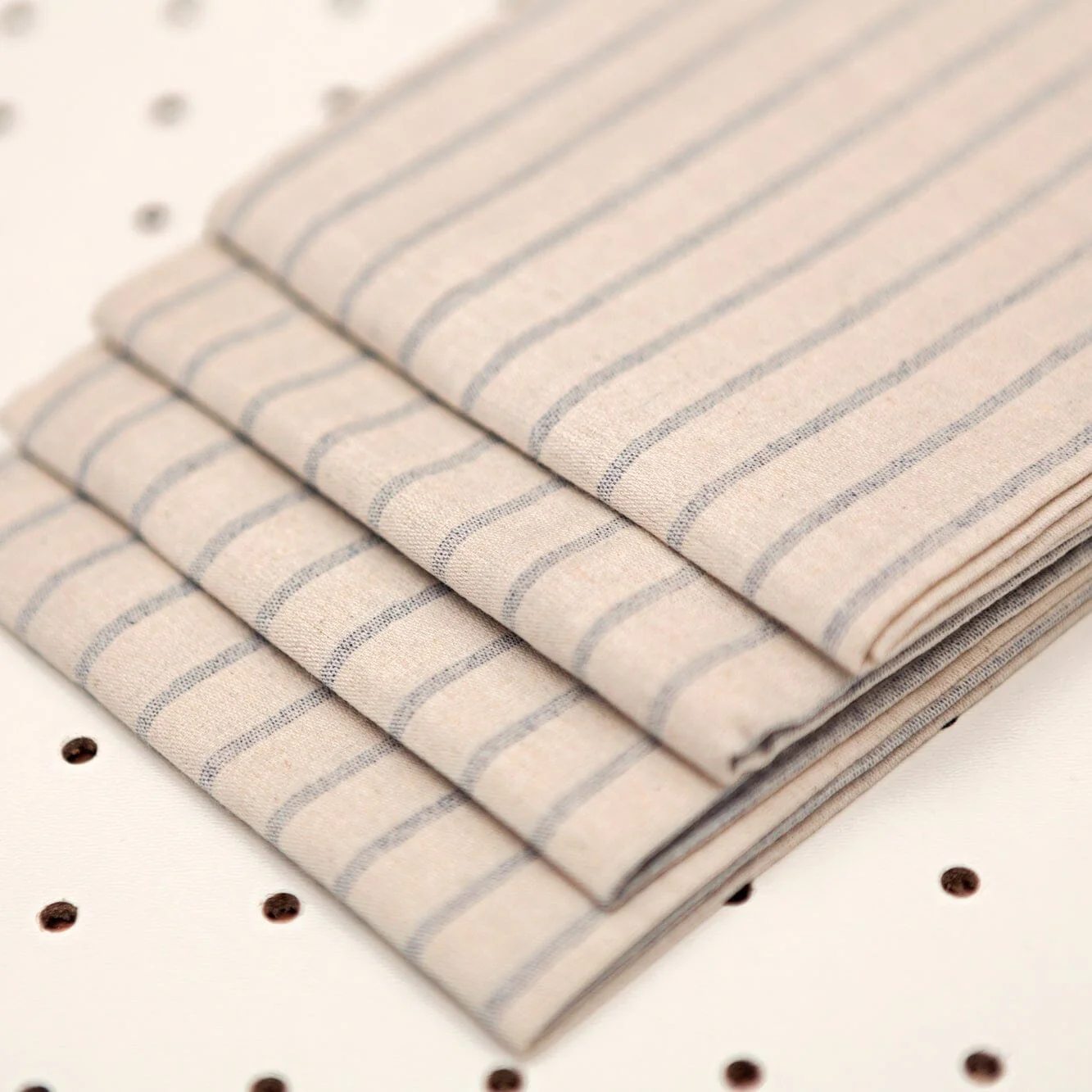 Cloth Napkins, Set of 4 - Denim and Natural Striped by MEEMA - Image 8