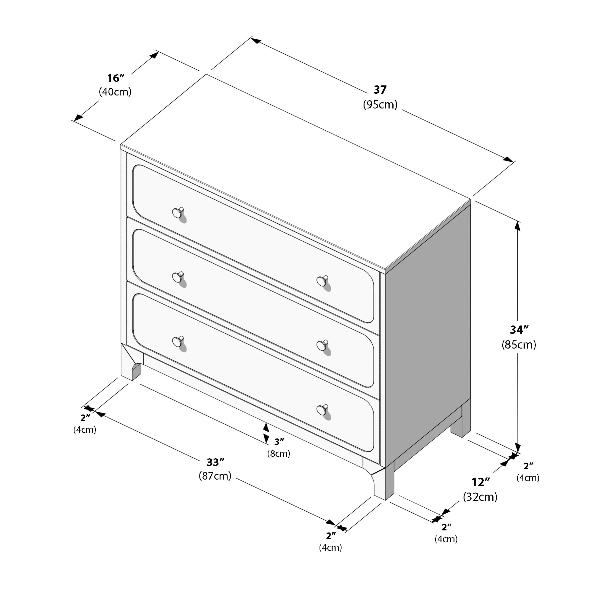 Elio 3-Drawer Dresser - Image 8