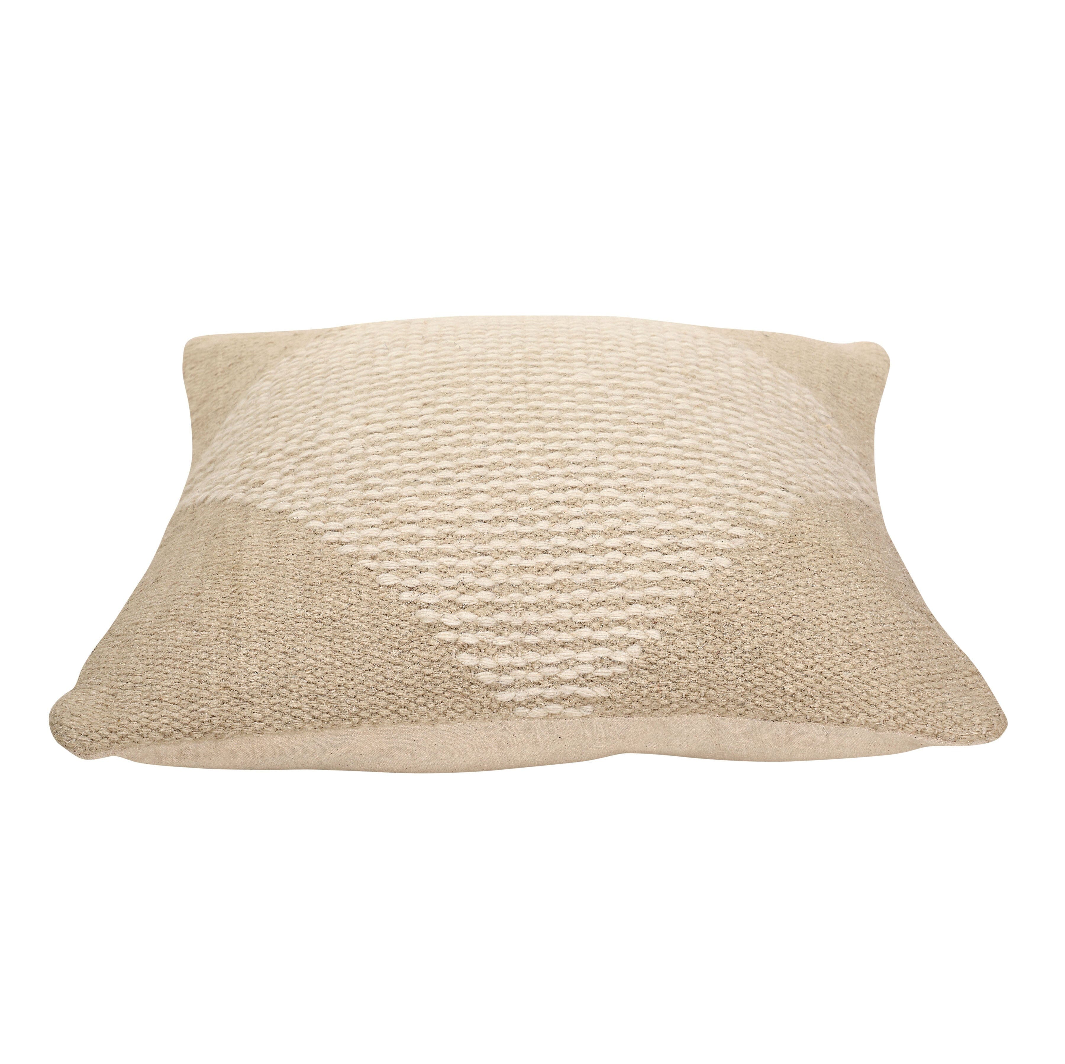 GoodWeave Certified Diagonal Stripe Wool Pillow - Biscotti ,18x18 Inch by The Artisen - Image 10