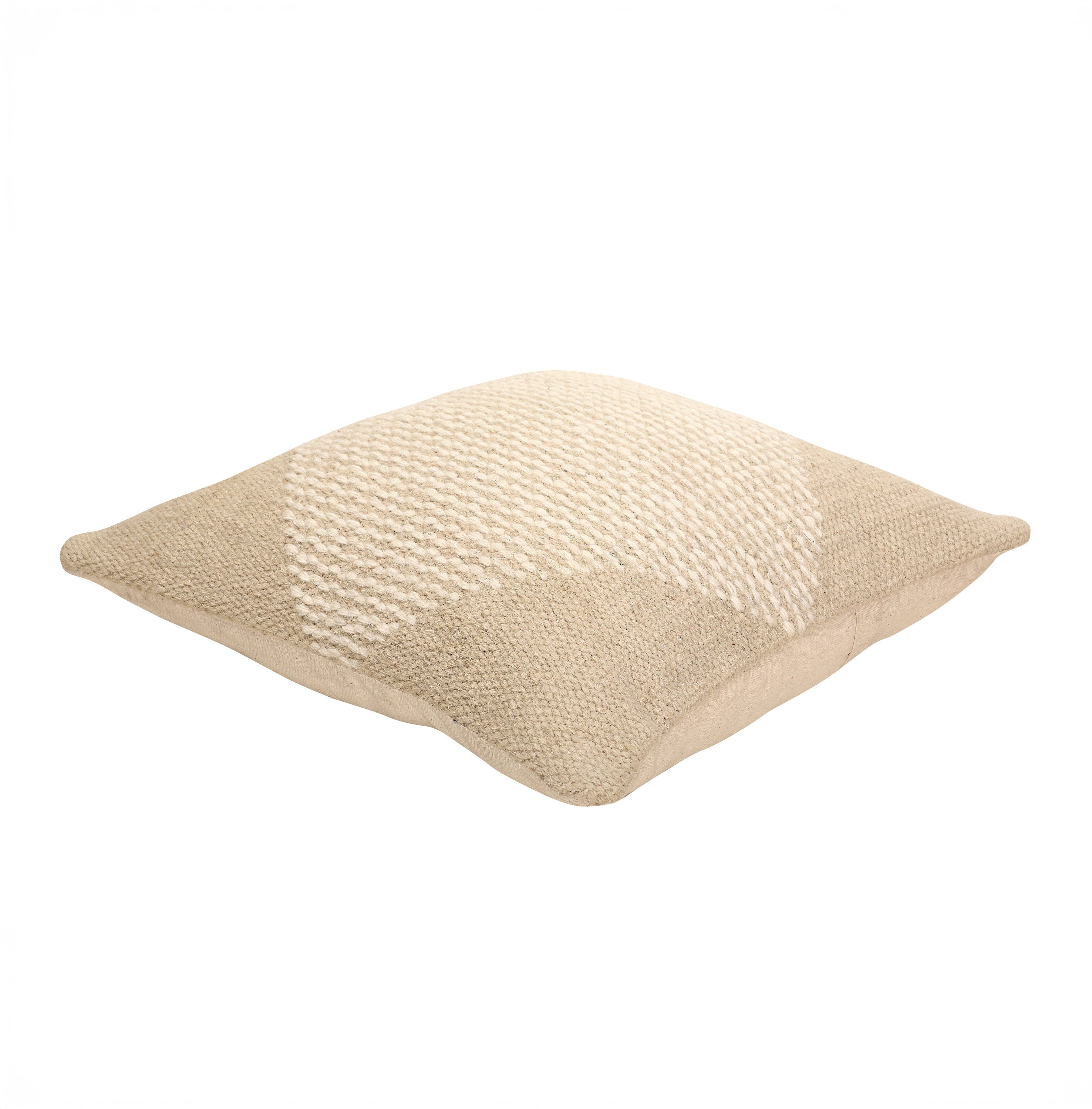 GoodWeave Certified Diagonal Stripe Wool Pillow - Biscotti ,18x18 Inch by The Artisen - Image 11