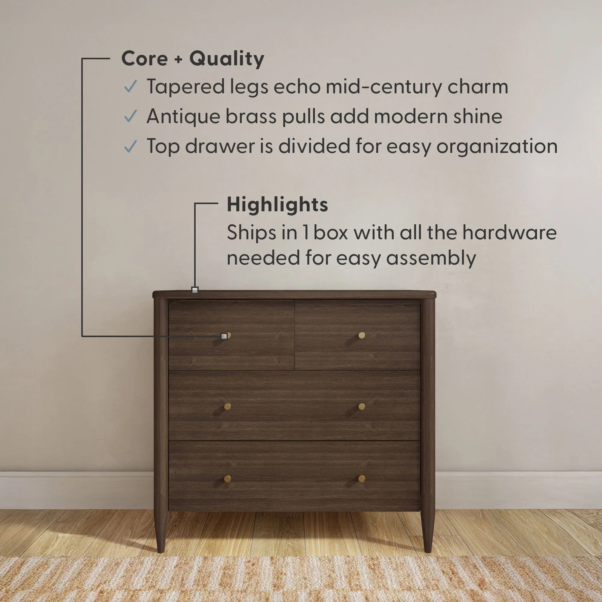 Harbor 4-Drawer Dresser - Image 12
