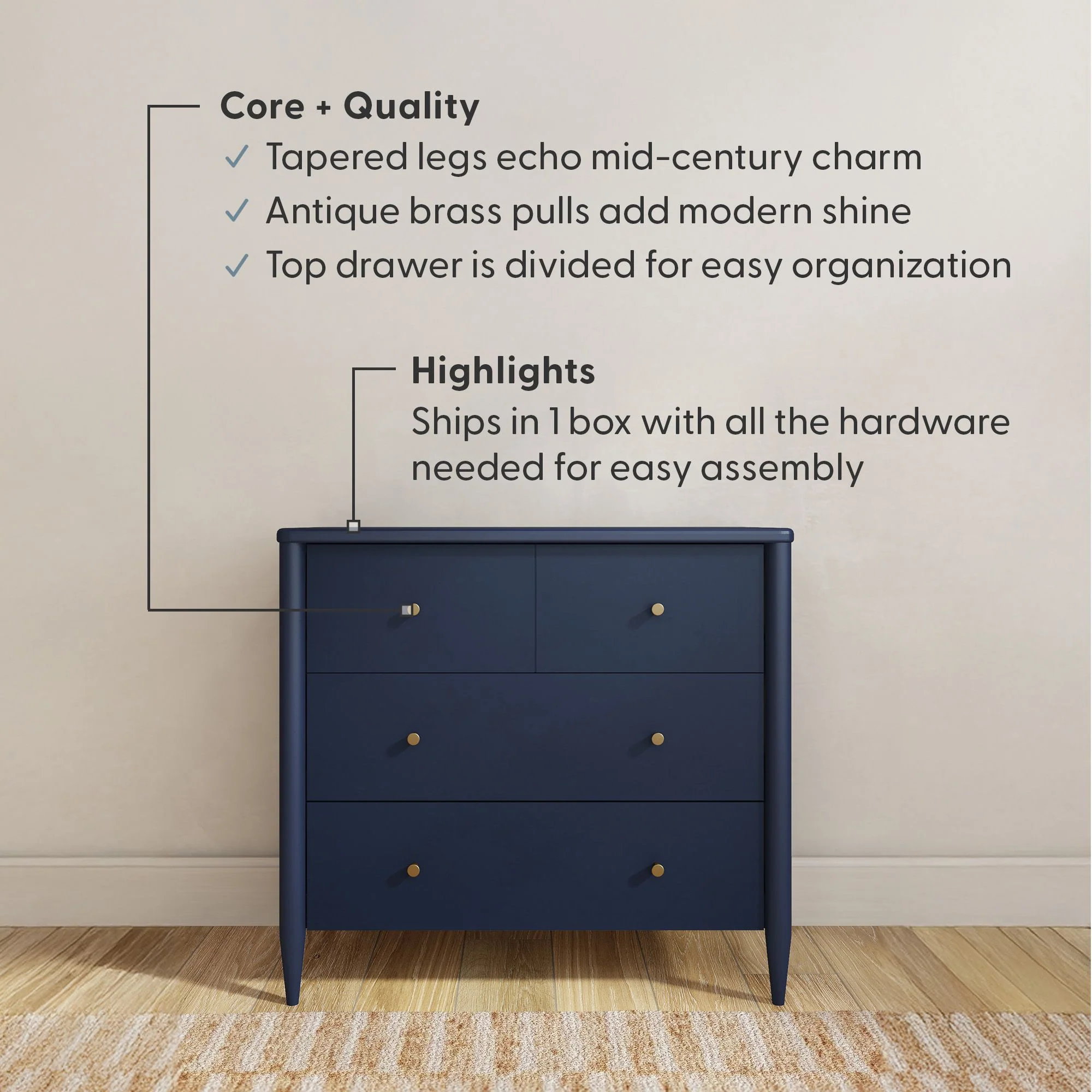 Harbor 4-Drawer Dresser - Image 14