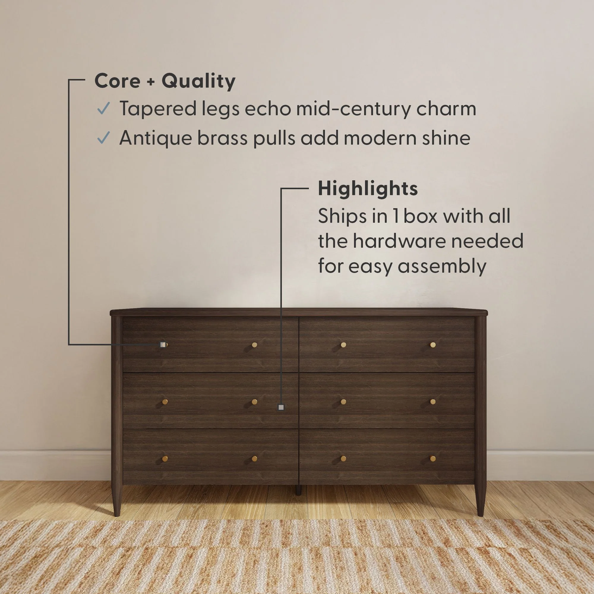 Harbor 6-Drawer Dresser - Image 10