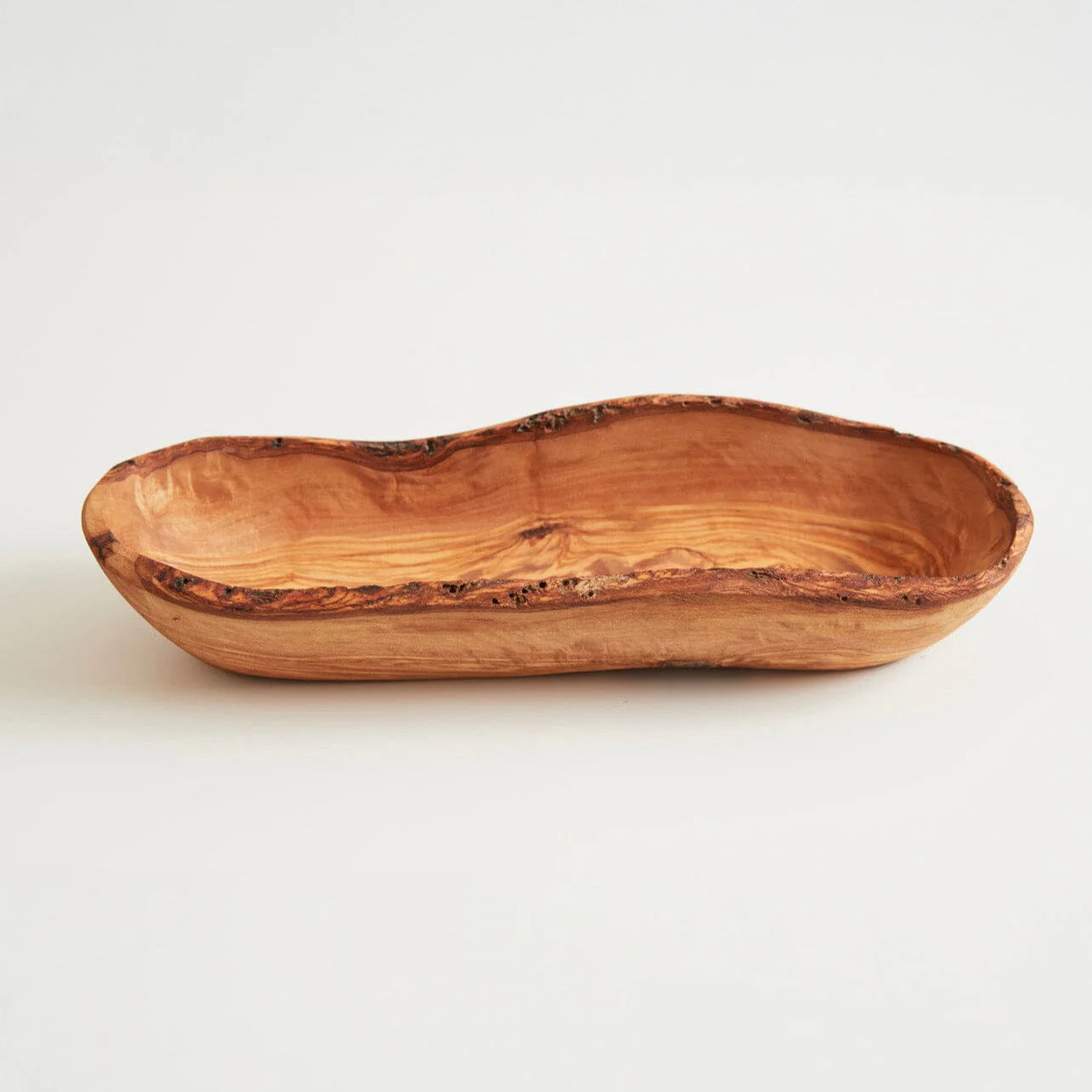 Italian Olivewood Boat Bowl with Live Edge by Verve Culture