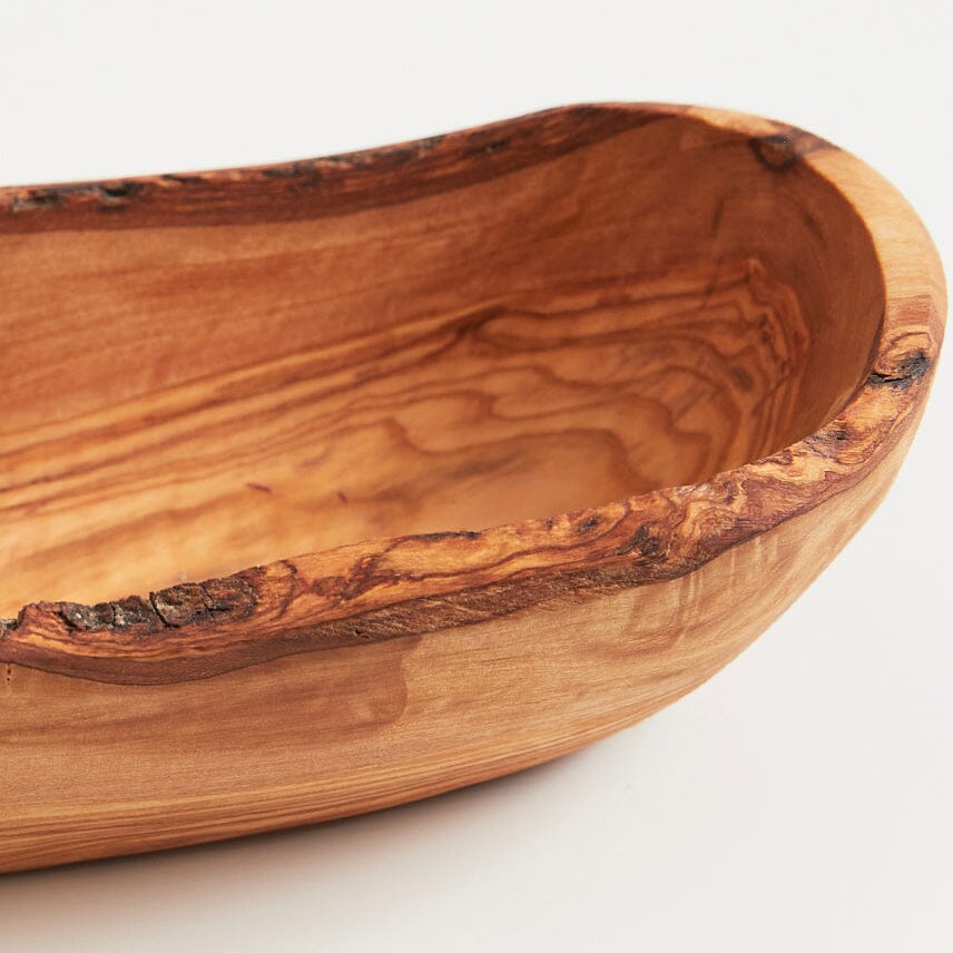 Italian Olivewood Boat Bowl with Live Edge by Verve Culture - Image 2