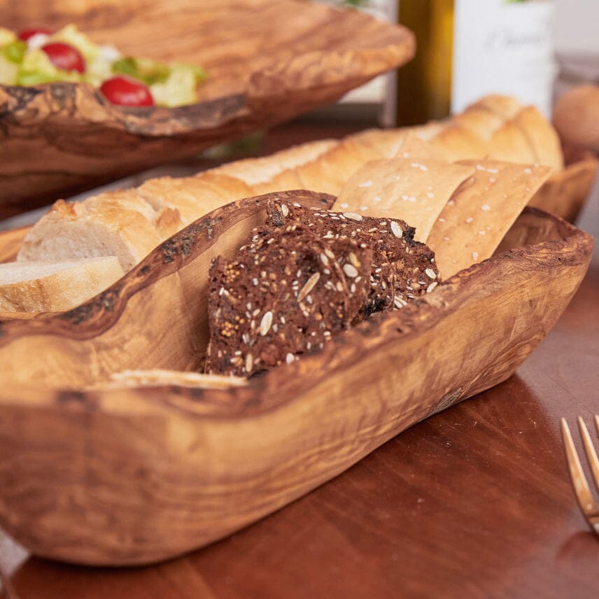 Italian Olivewood Boat Bowl with Live Edge by Verve Culture - Image 3