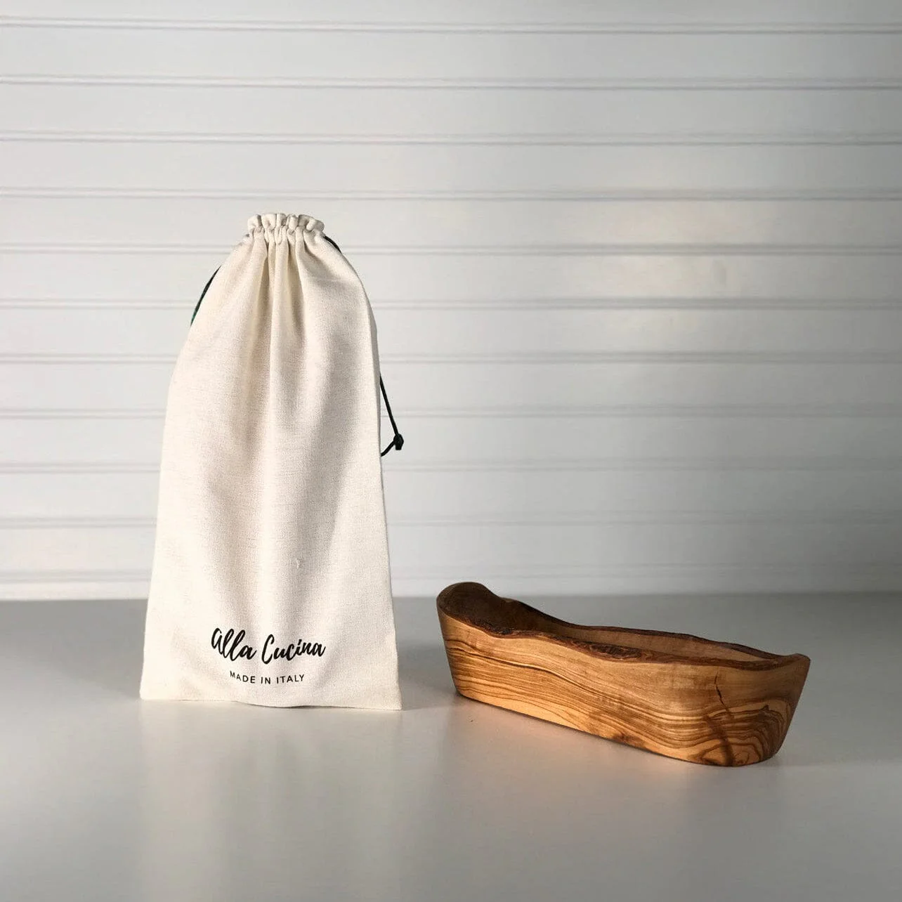 Italian Olivewood Boat Bowl with Live Edge by Verve Culture - Image 6