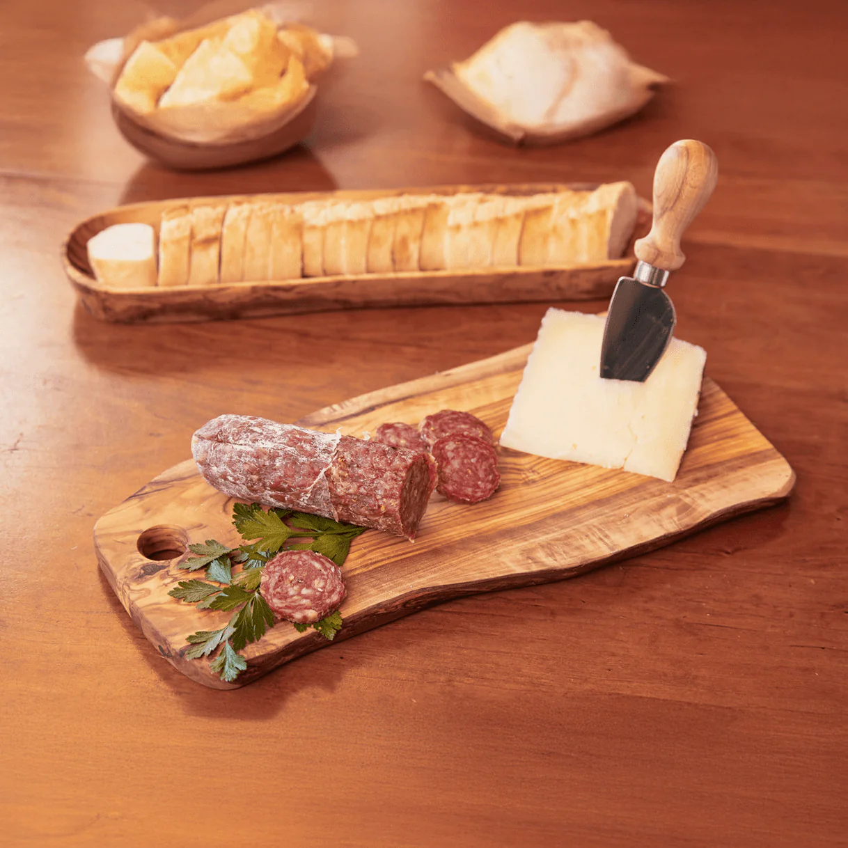 Italian Olivewood Charcuterie Board - with Hole by Verve Culture - Image 2