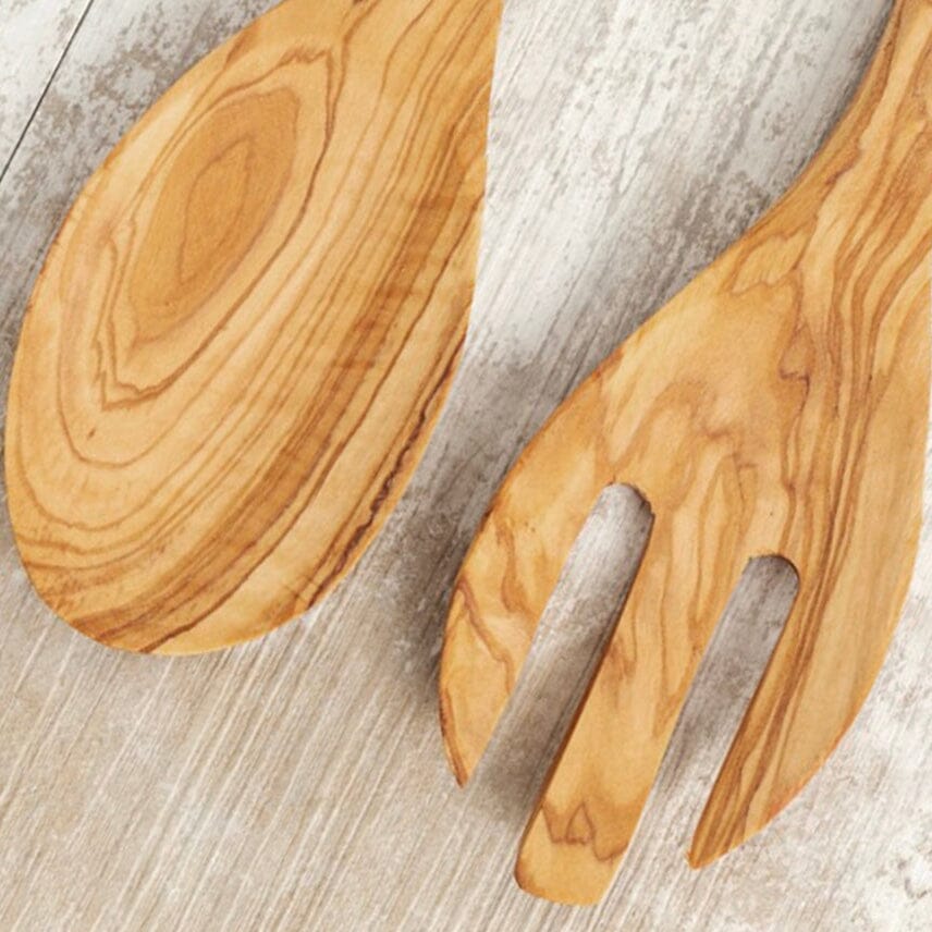 Italian Olivewood Salad Servers by Verve Culture - Image 3