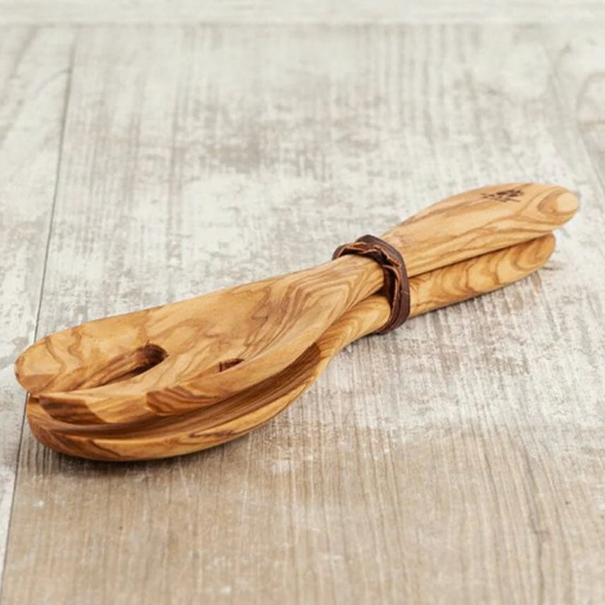 Italian Olivewood Salad Servers by Verve Culture - Image 4