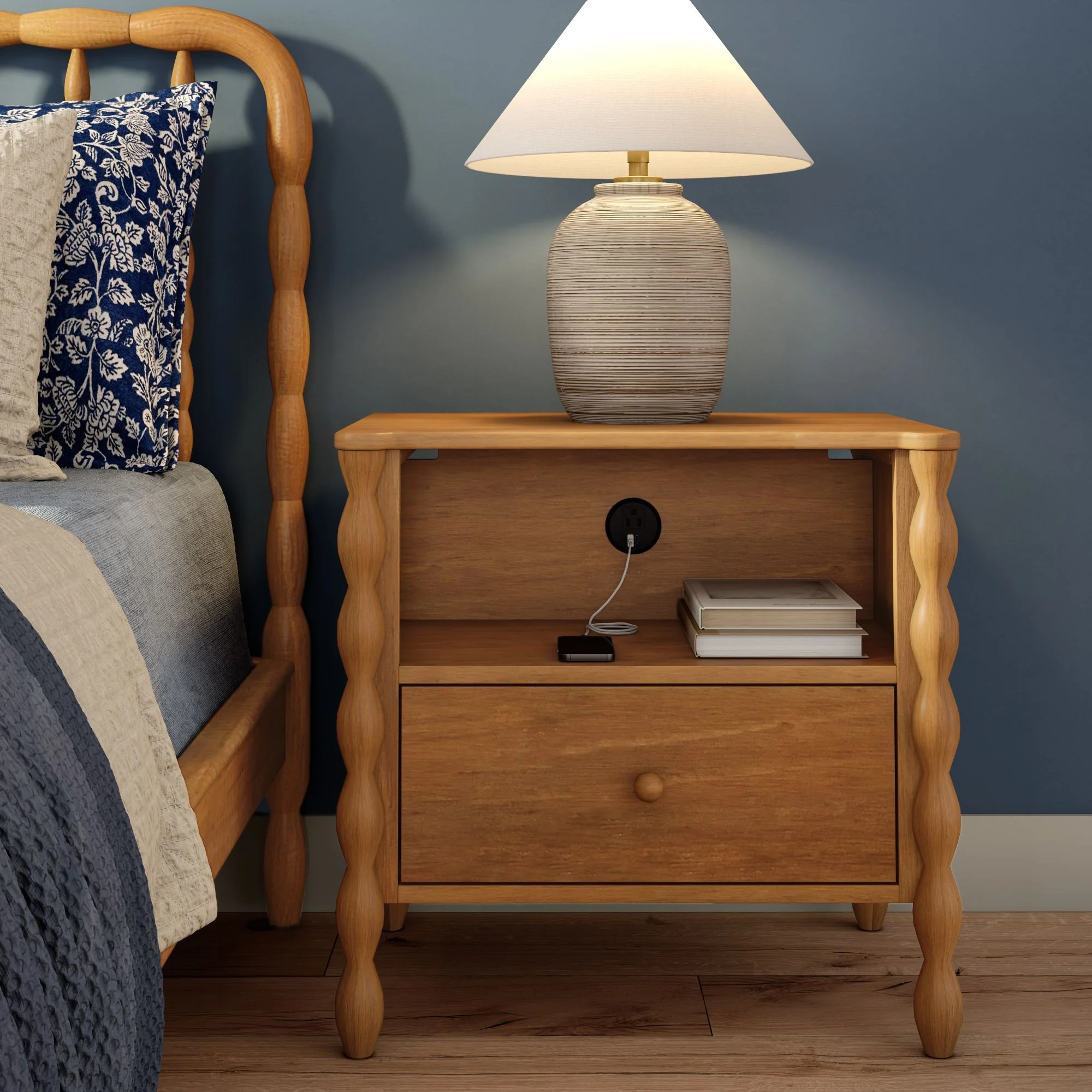 Lind Nightstand with Charging Station - Image 6