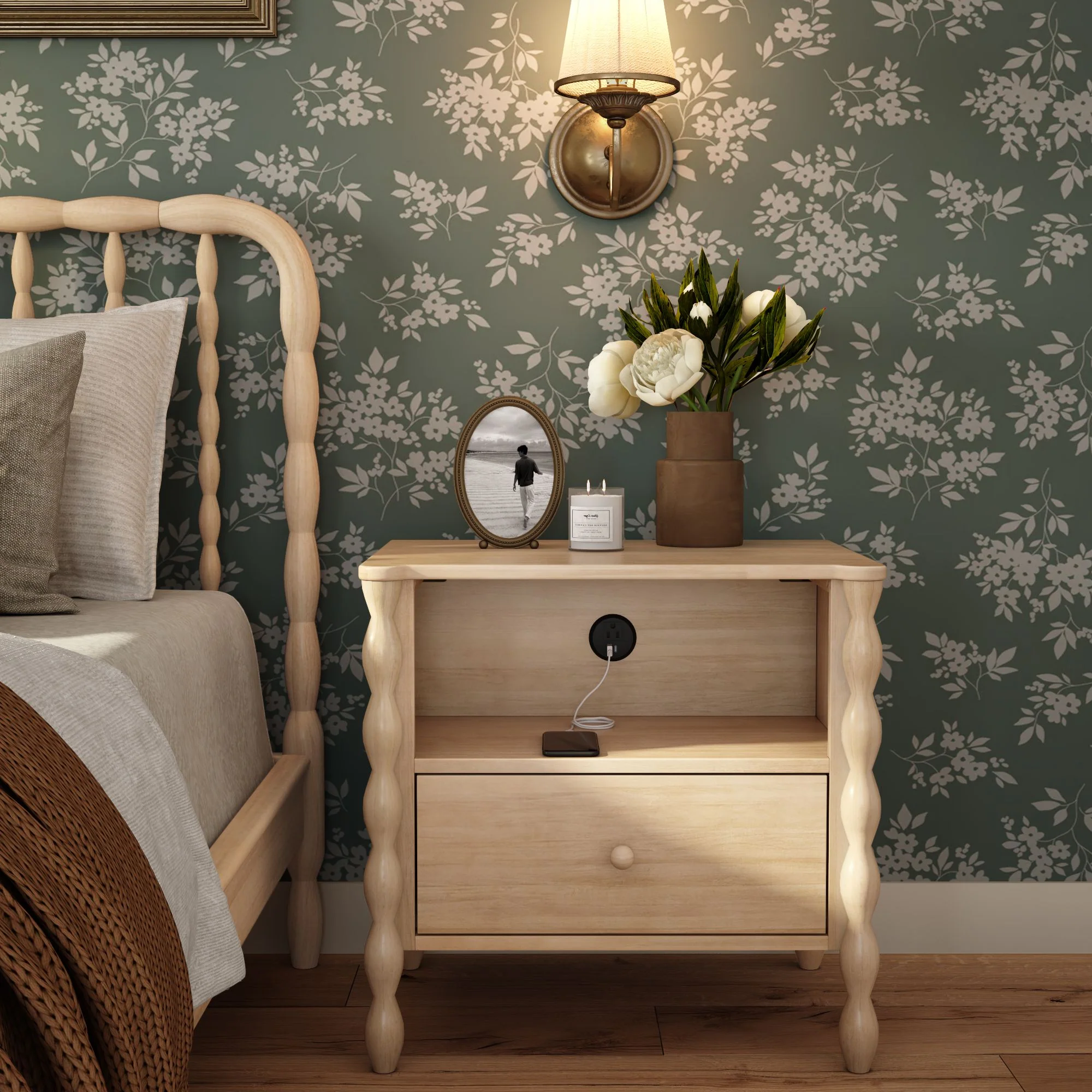 Lind Nightstand with Charging Station - Image 8