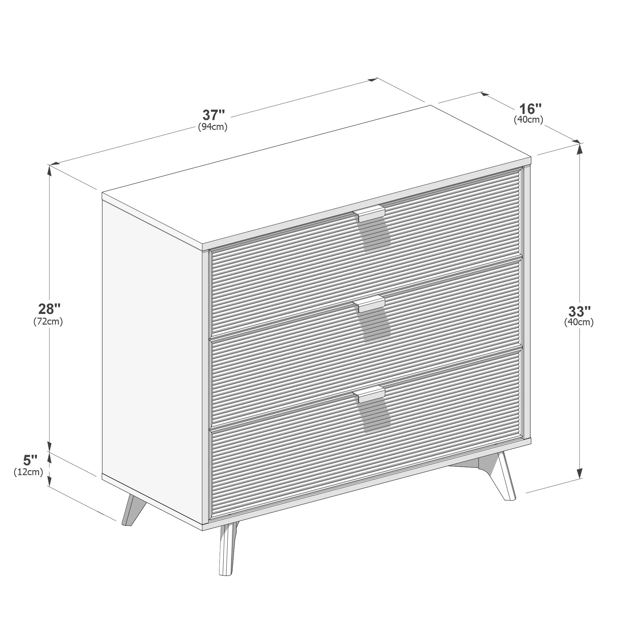 Linea 3-Drawer Dresser - Image 8