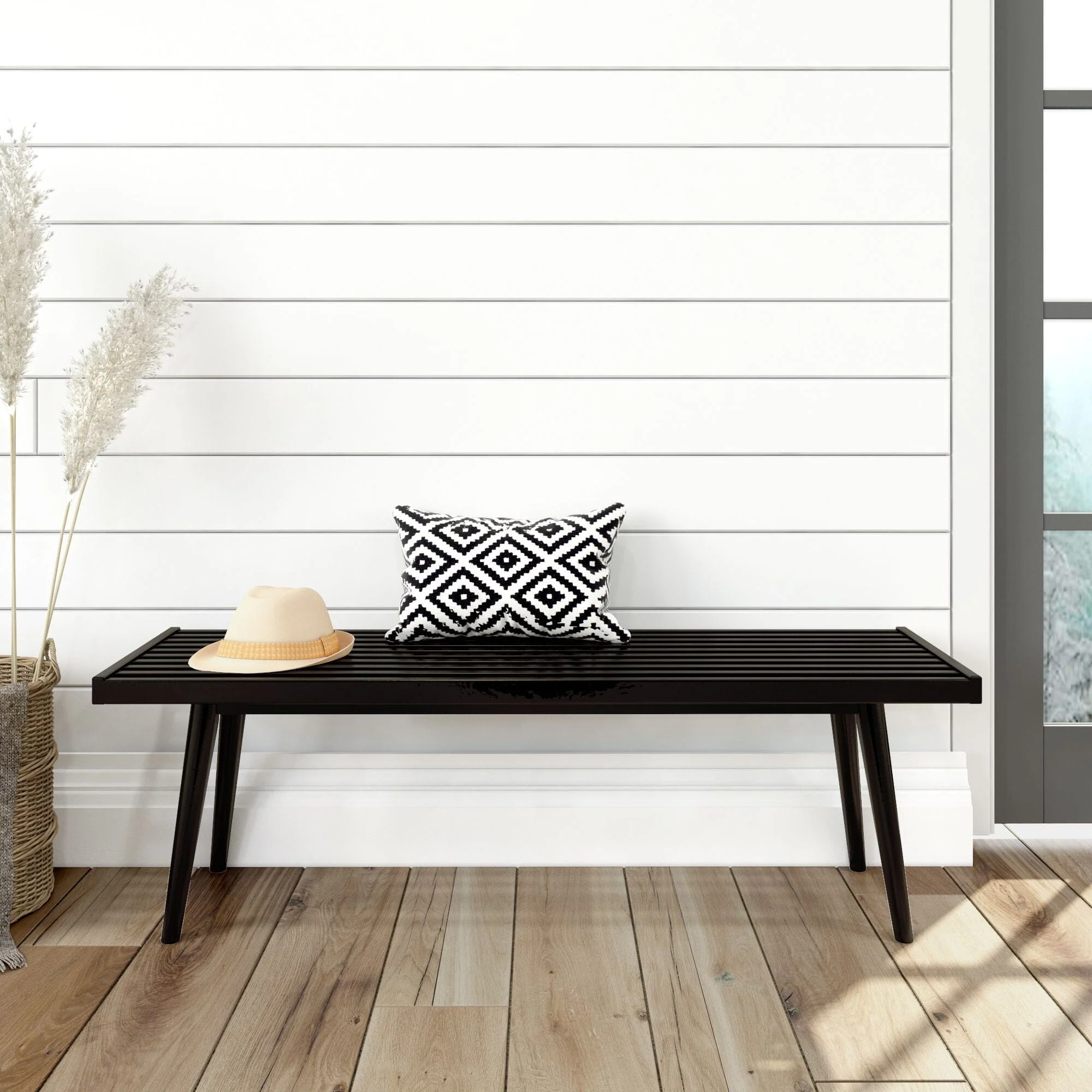 Mid-Century Modern Entryway Bench - 56" - Image 6