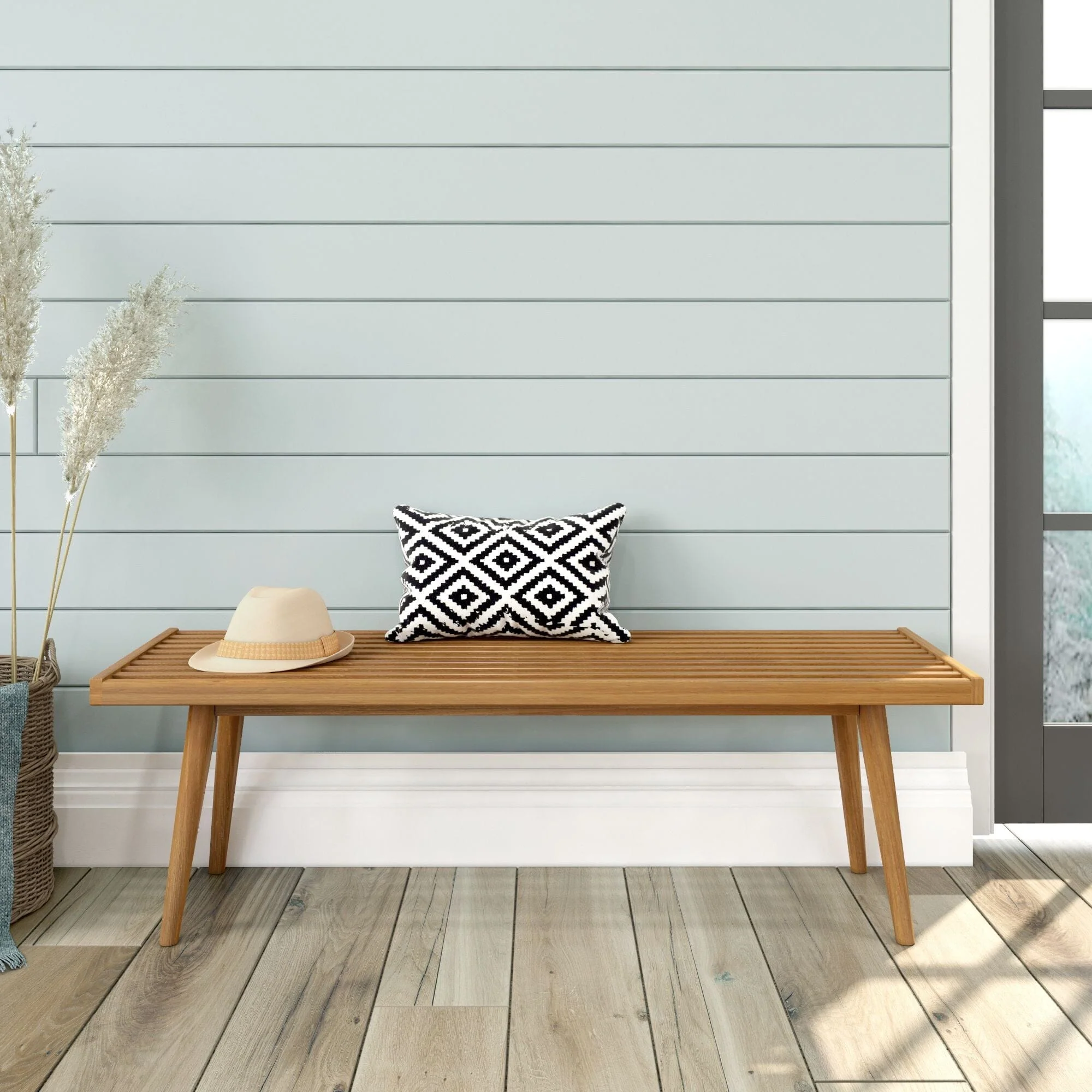 Mid-Century Modern Entryway Bench - 56" - Image 7