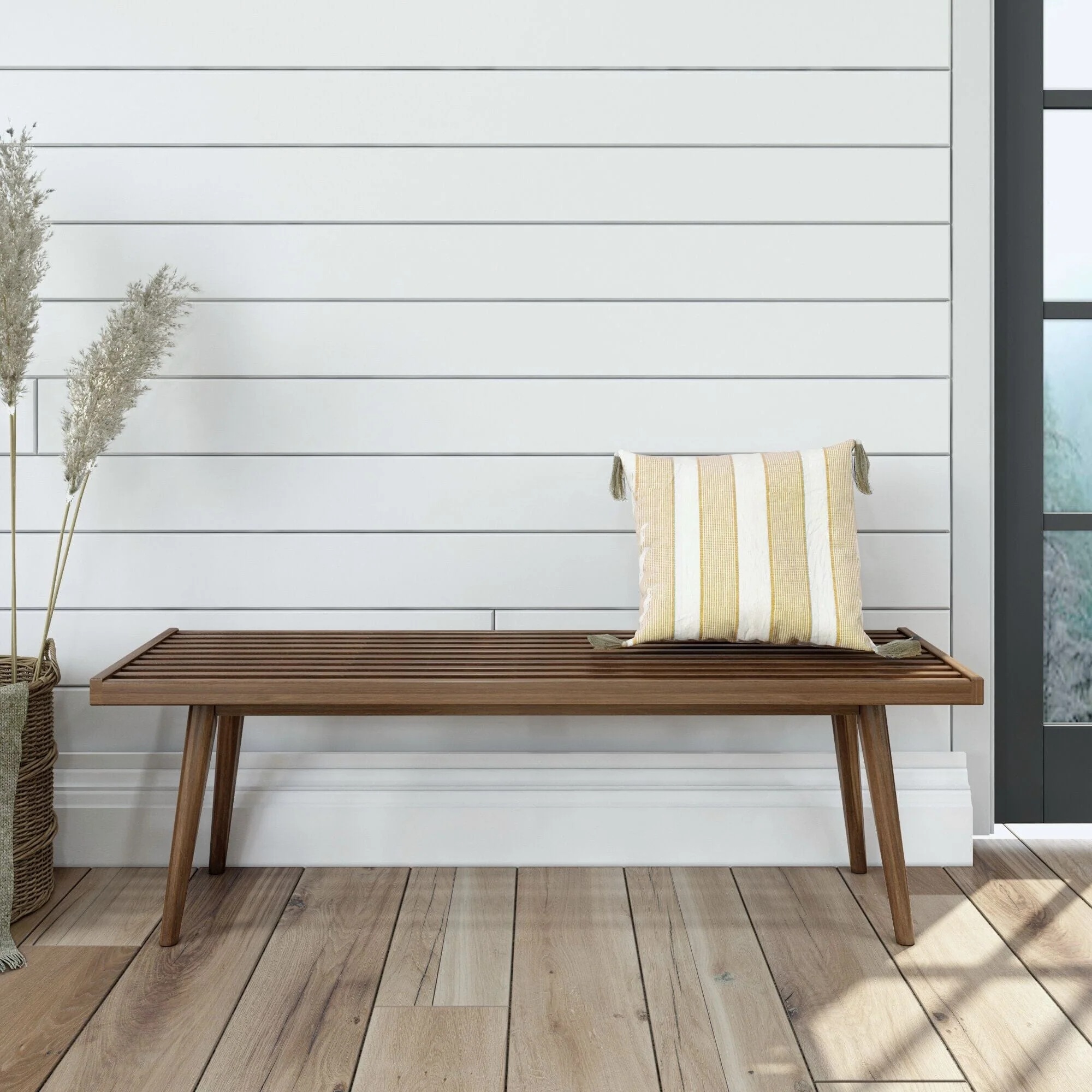 Mid-Century Modern Entryway Bench - 56" - Image 8