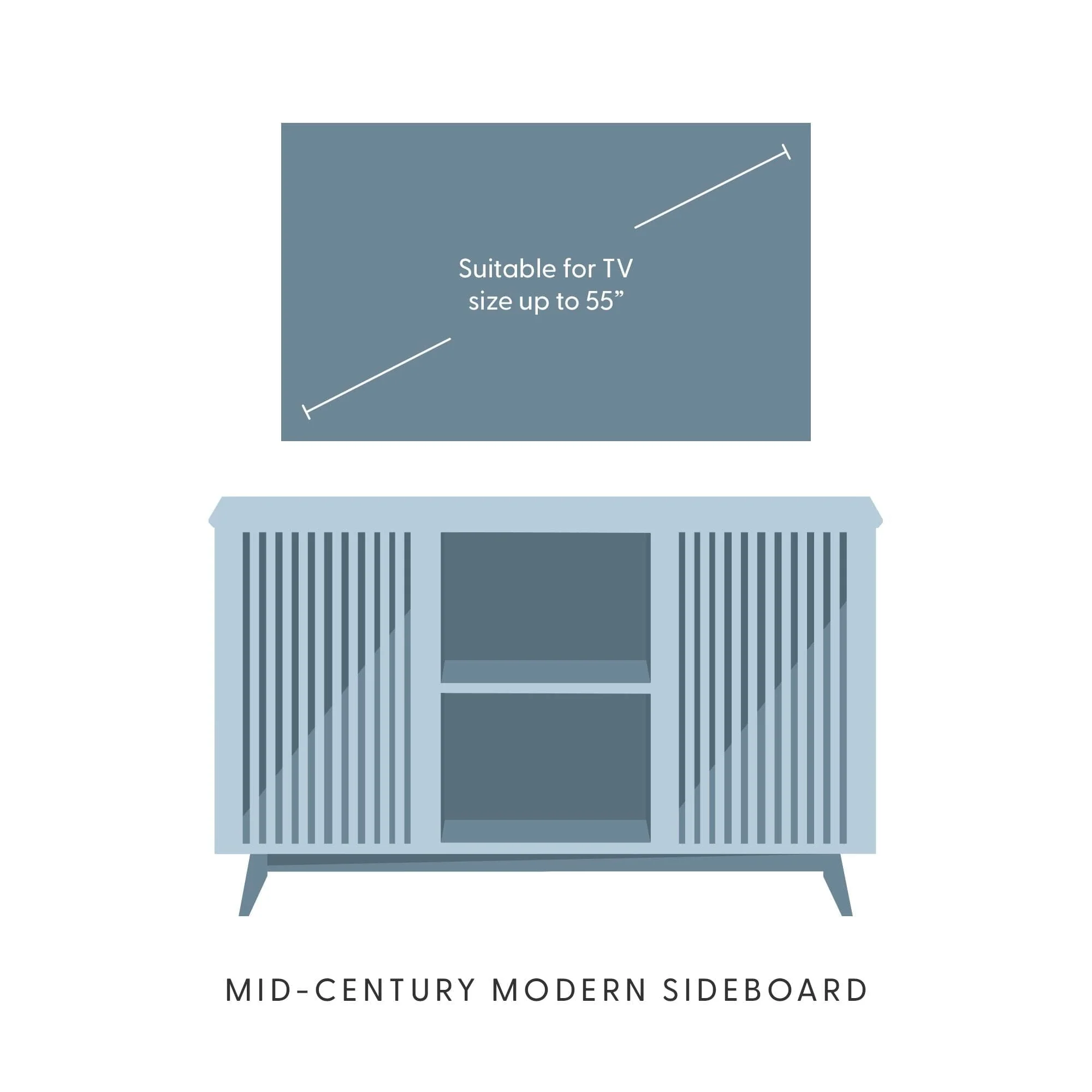 Mid-Century Modern 2-Door Sideboard - 49" - Image 21