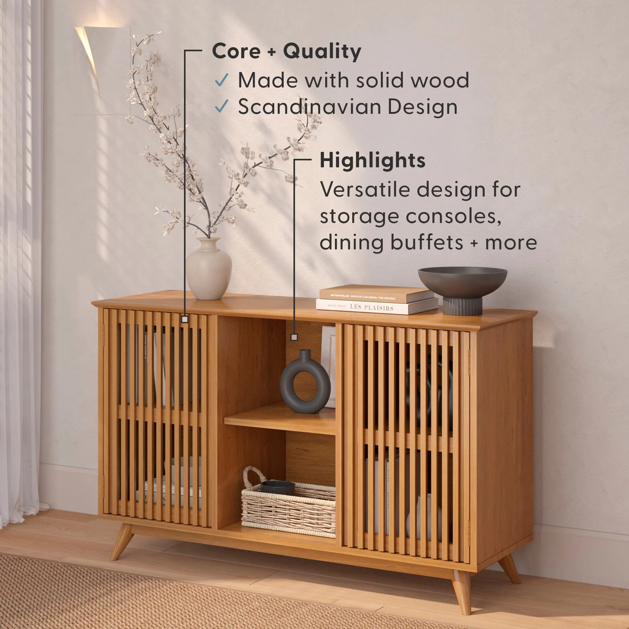 Mid-Century Modern 2-Door Sideboard - 49" - Image 9