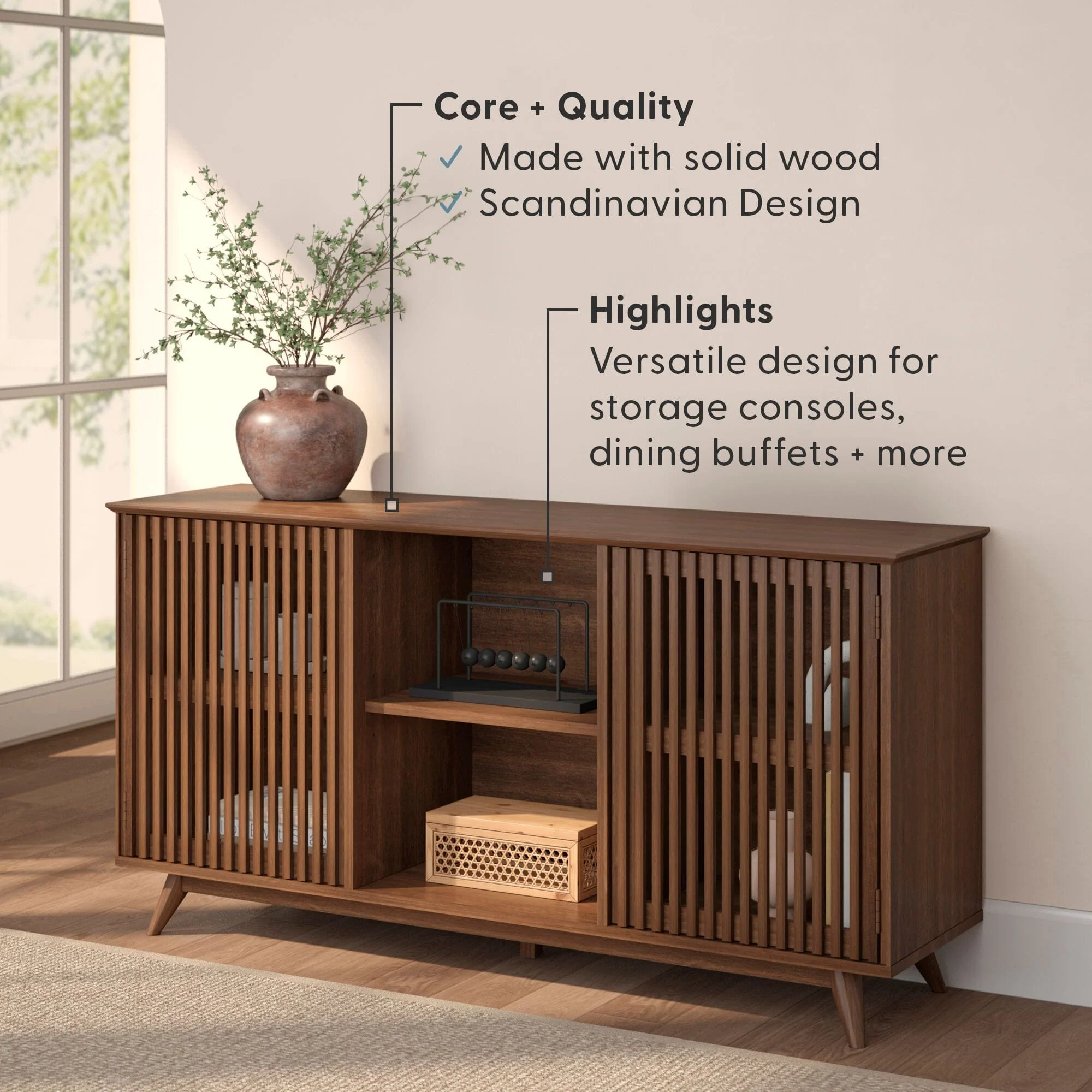 Mid-Century Modern 2-Door Sideboard - 59" - Image 10