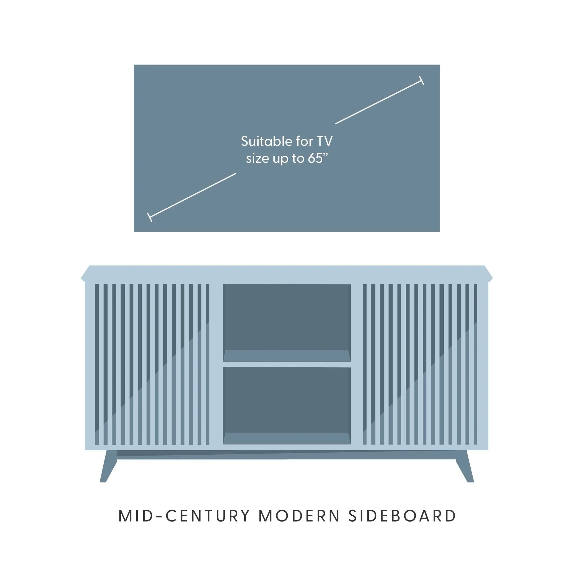 Mid-Century Modern 2-Door Sideboard - 59" - Image 22