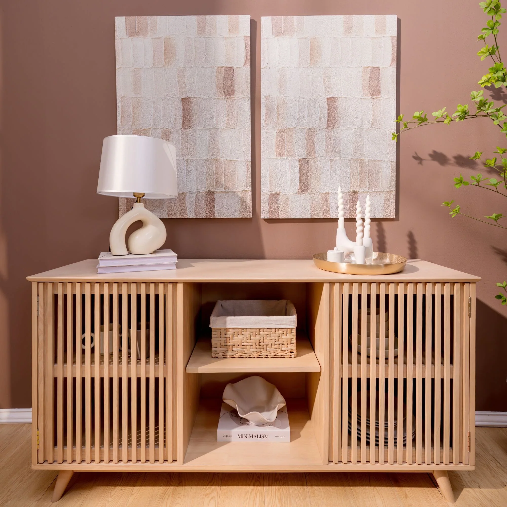 Mid-Century Modern 2-Door Sideboard - 59" - Image 7