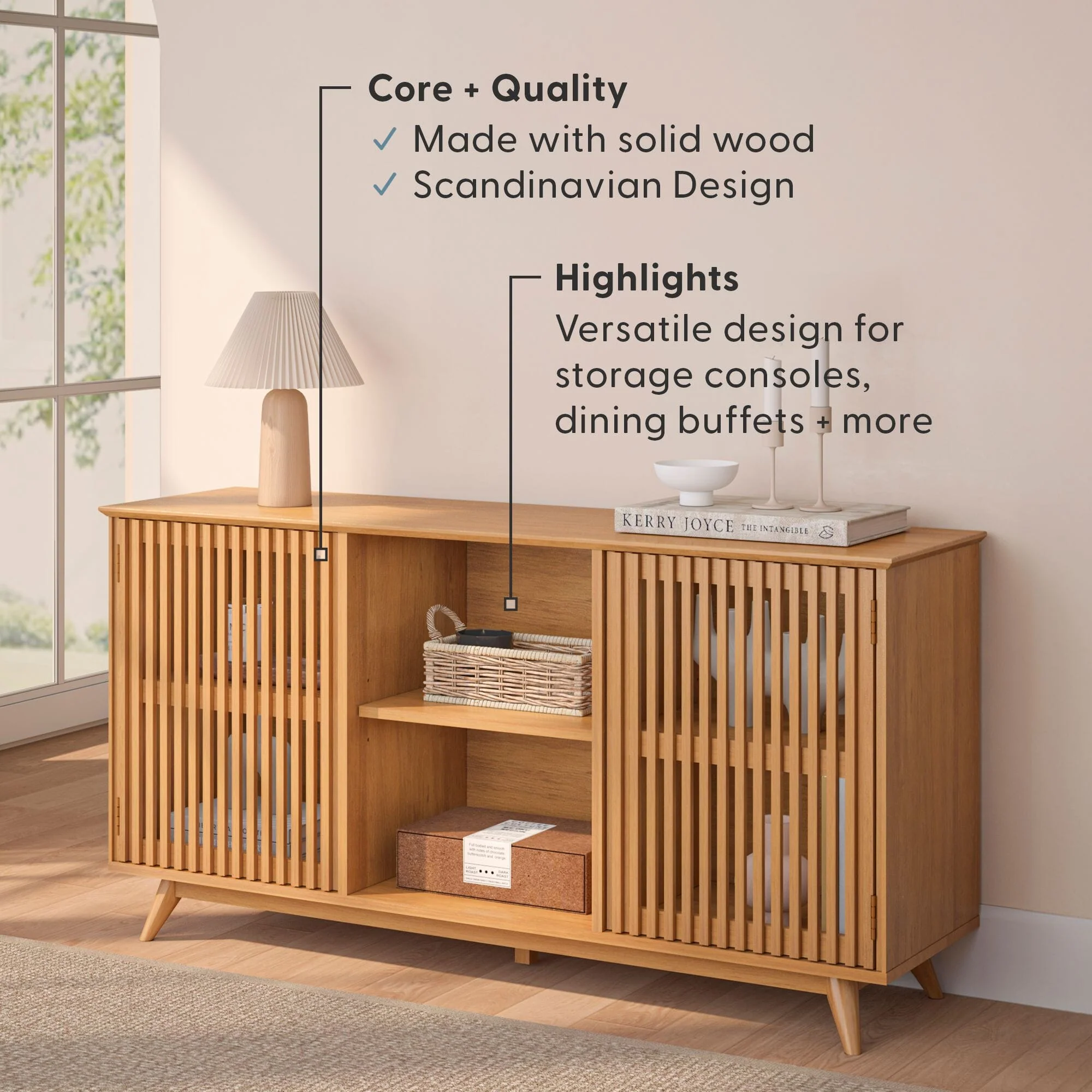 Mid-Century Modern 2-Door Sideboard - 59" - Image 9