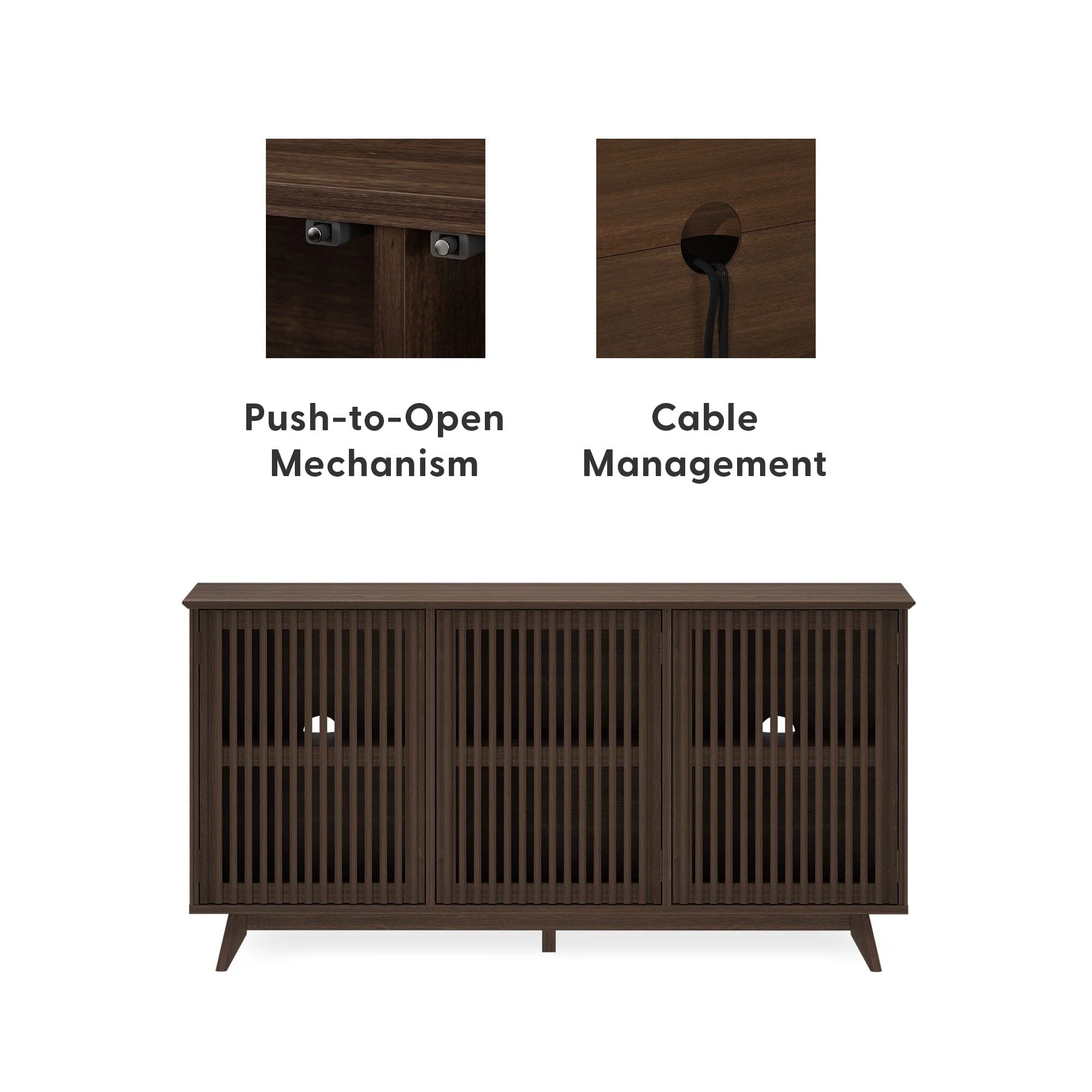 Mid-Century Modern 3-Door Sideboard - 59" - Image 10
