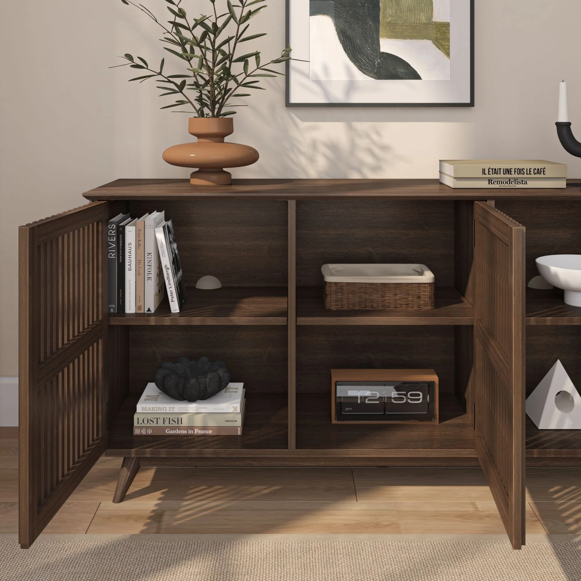 Mid-Century Modern 3-Door Sideboard - 59" - Image 13