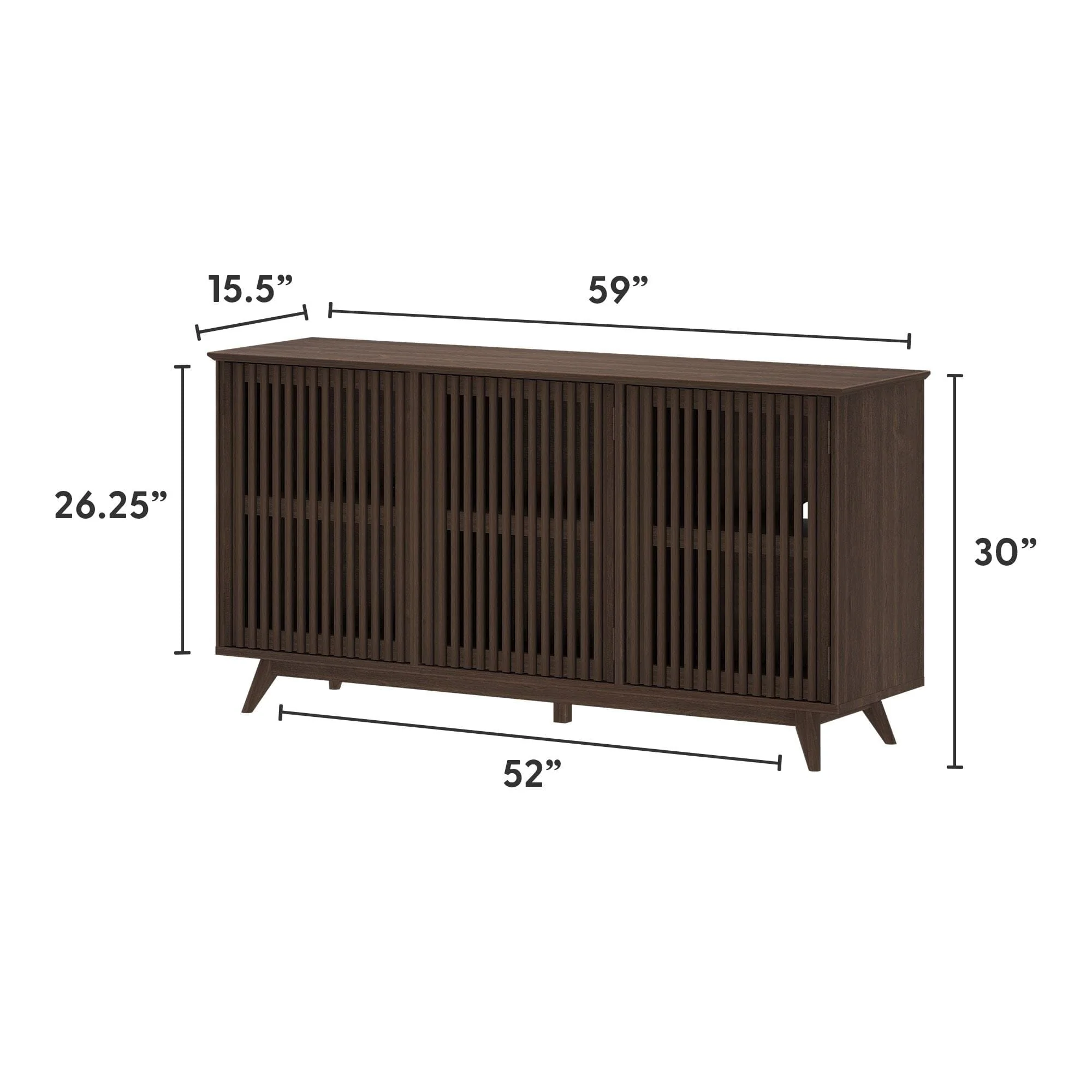 Mid-Century Modern 3-Door Sideboard - 59" - Image 19