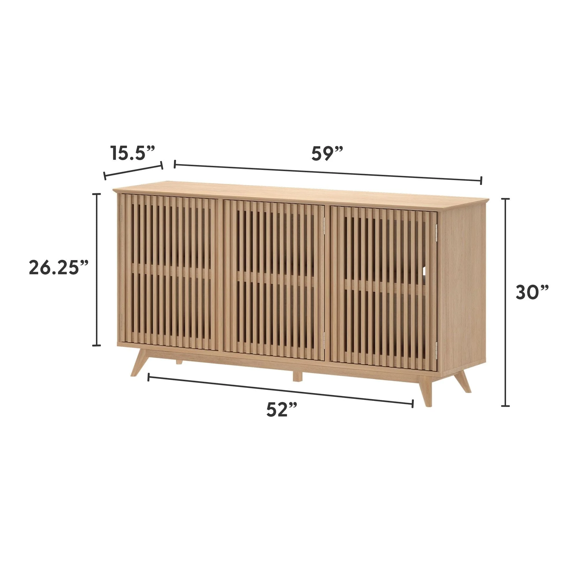 Mid-Century Modern 3-Door Sideboard - 59" - Image 20