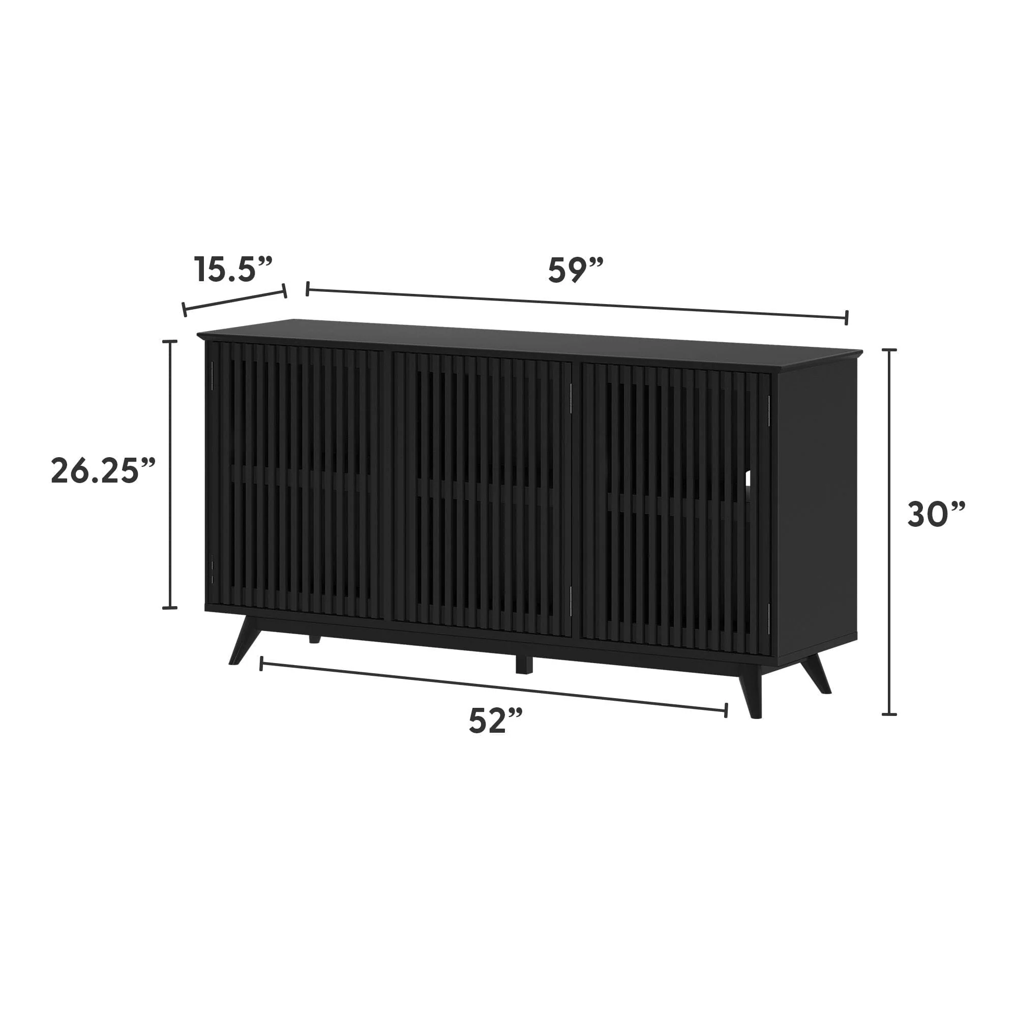 Mid-Century Modern 3-Door Sideboard - 59" - Image 21