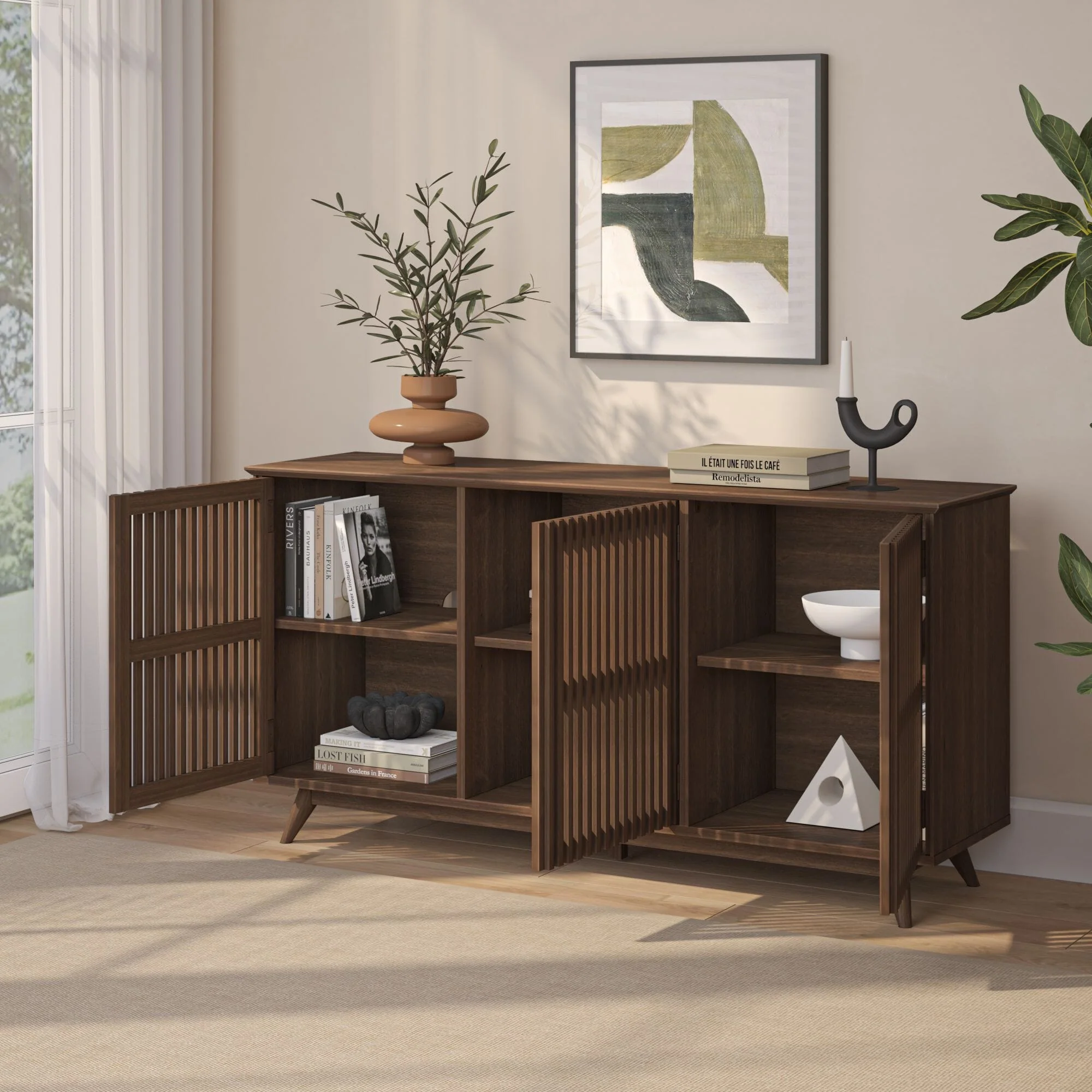 Mid-Century Modern 3-Door Sideboard - 59" - Image 22