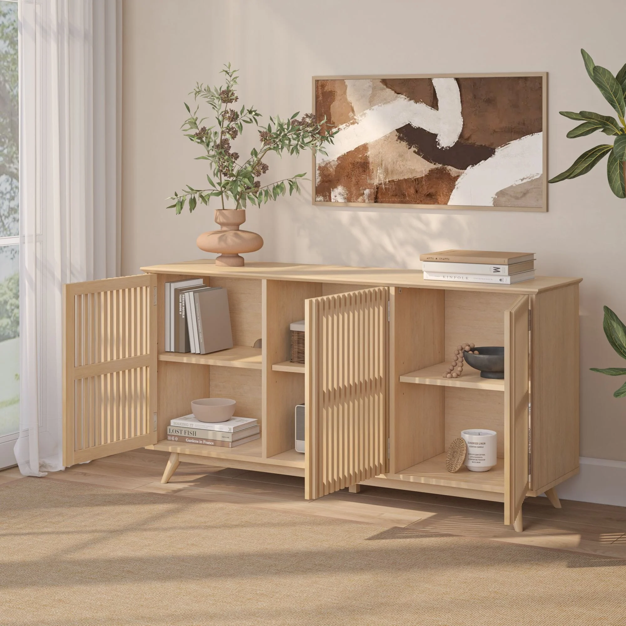 Mid-Century Modern 3-Door Sideboard - 59" - Image 23