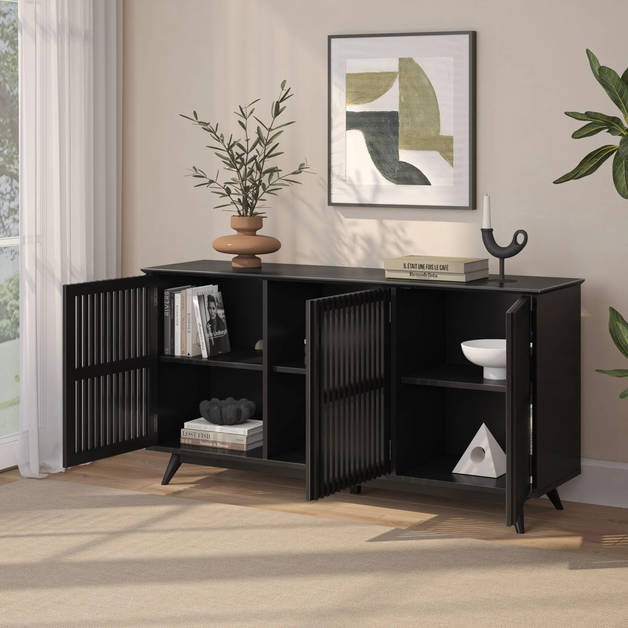 Mid-Century Modern 3-Door Sideboard - 59" - Image 24