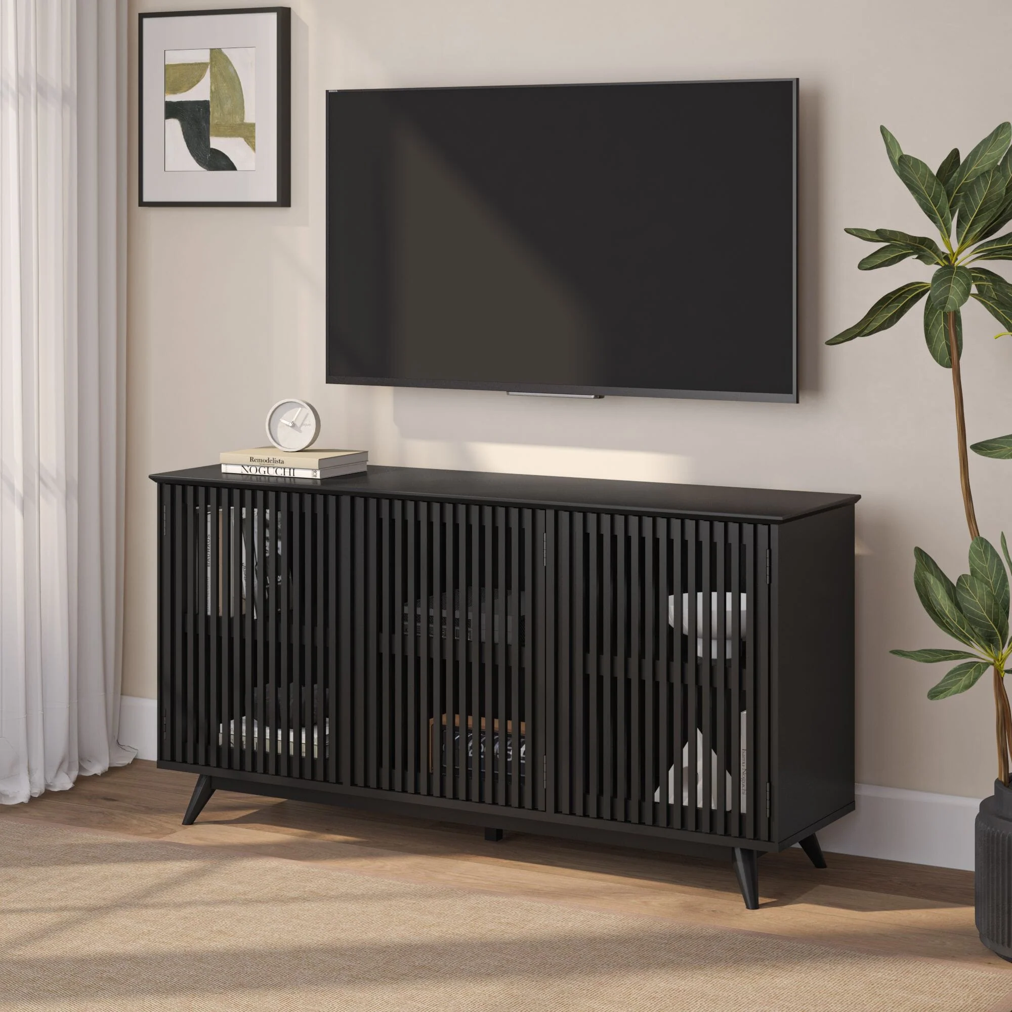 Mid-Century Modern 3-Door Sideboard - 59" - Image 3